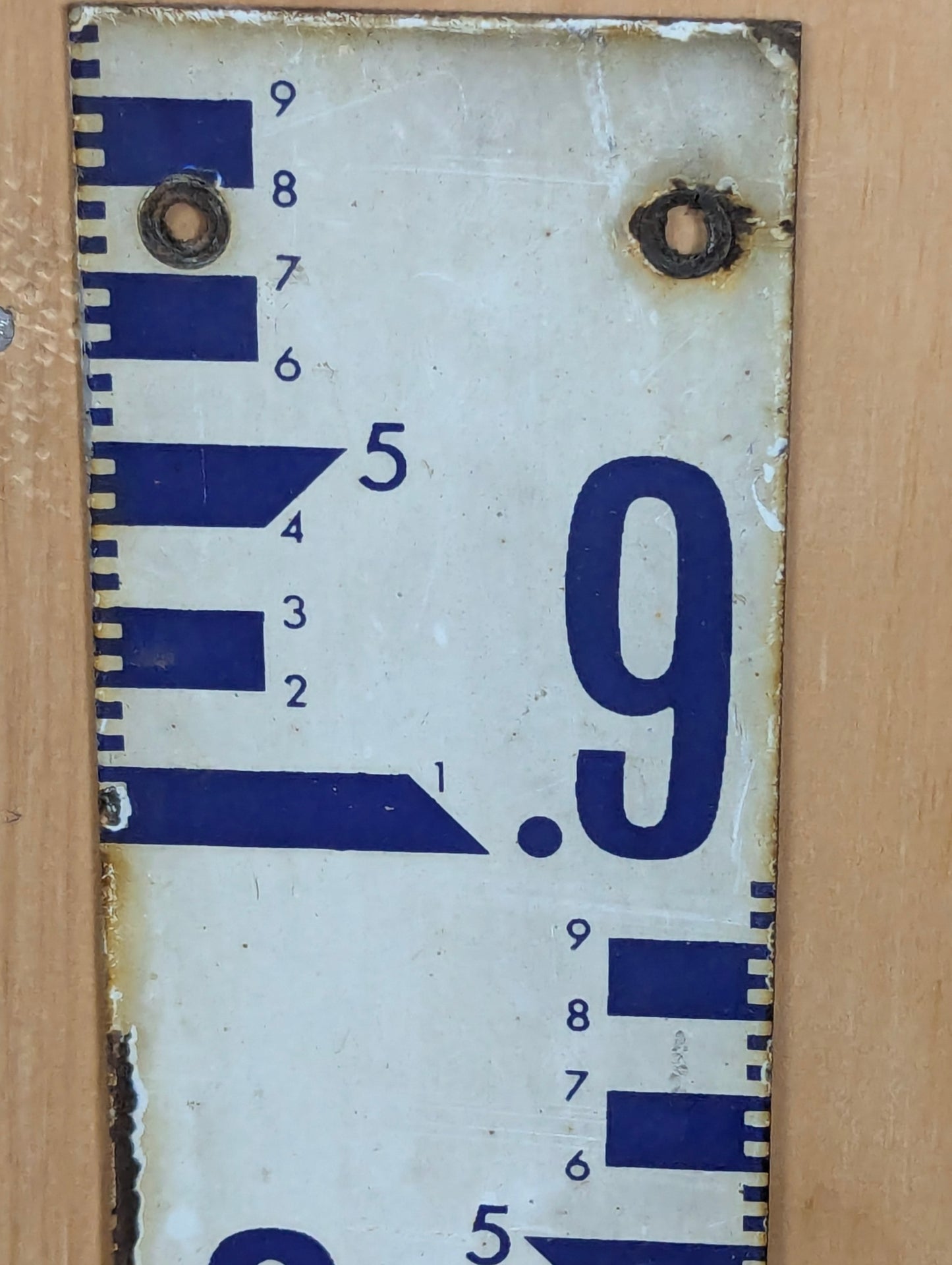Vintage Porcelain Ontario Hydro Staff Gauge