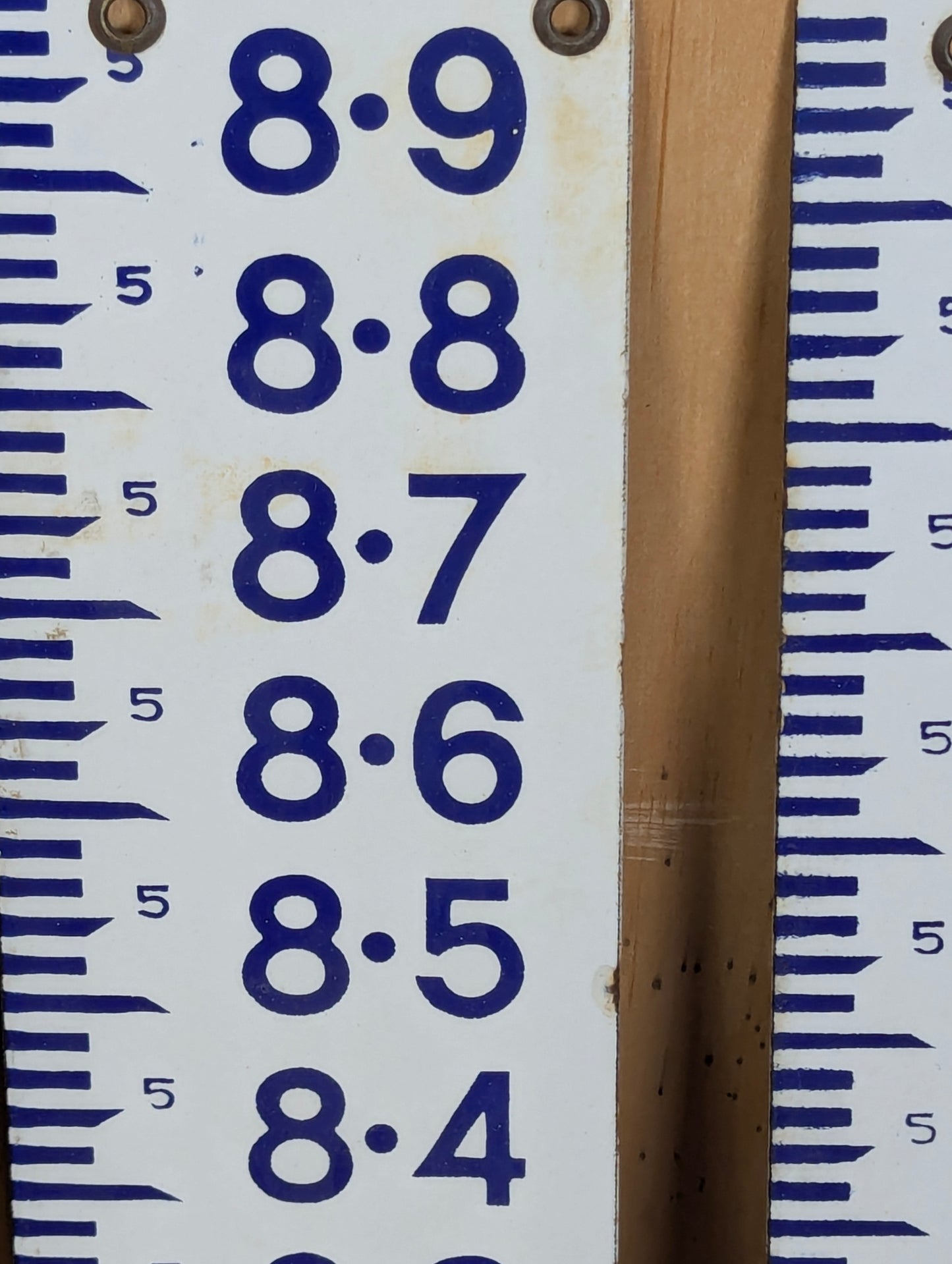 Set of Vintage Porcelain Dept of Development Province of Ontario Conservation Branch Water Level Staff Gauge