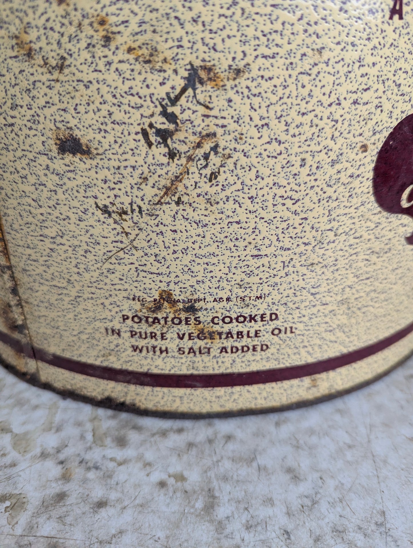 Vintage Charles Chips 3 Lb Chip Tin with Lid