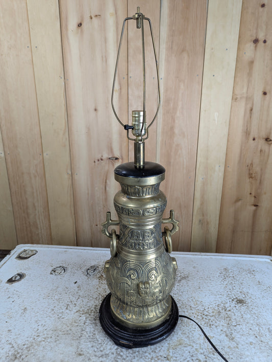 1940’s James Mont Style Hollywood Regency Asian Design Brass Table Lamp