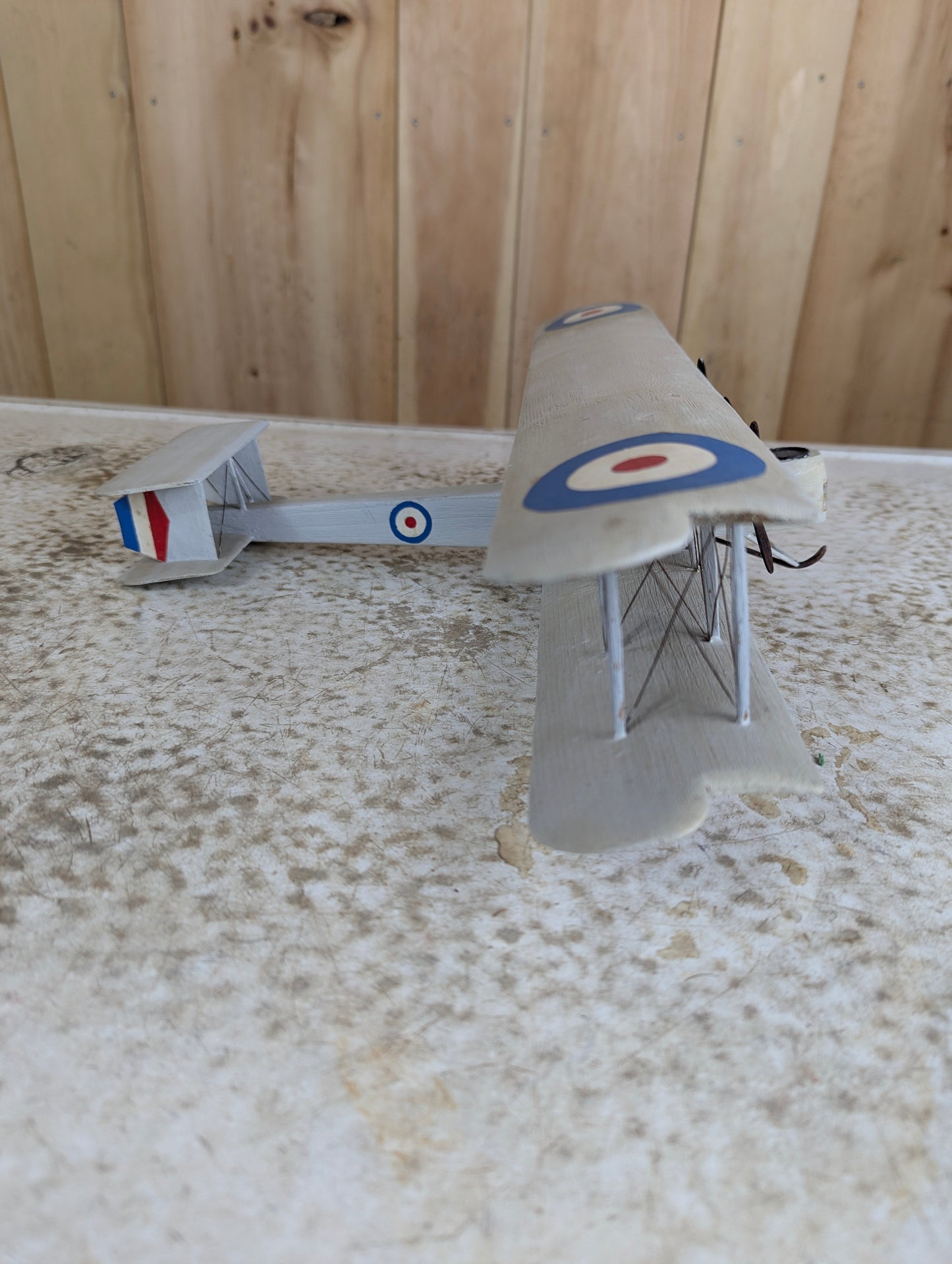 Vintage Handcarved Wood Vickers Vimy WW1 Airplane Model