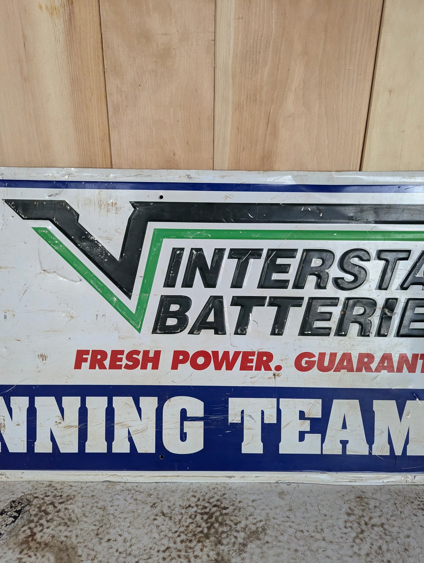 Metal Interstate Batteries Sign