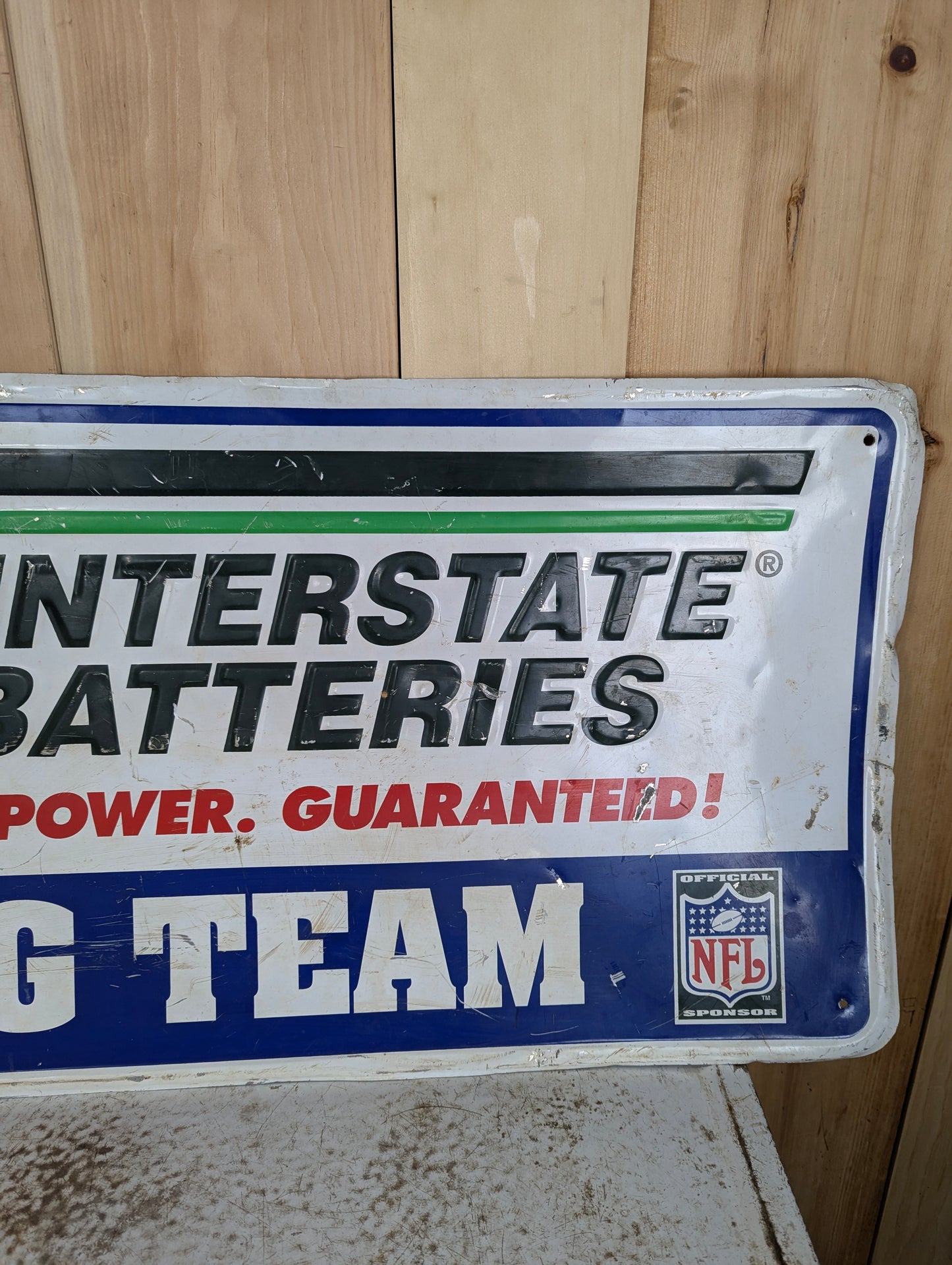 Metal Interstate Batteries Sign