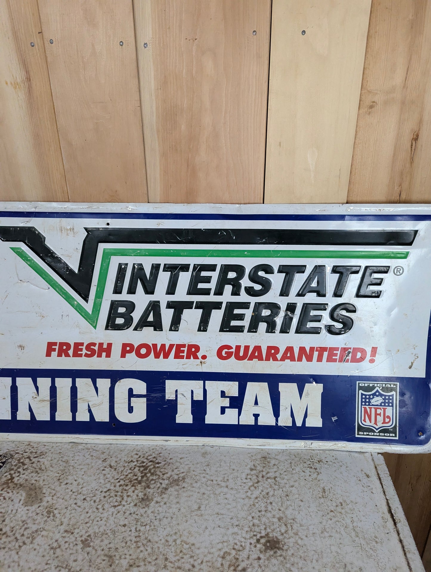 Metal Interstate Batteries Sign