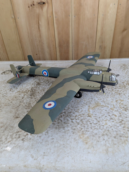 WW2 Handcarved Handpainted Armstrong Whitworth Whitley Bomber Plane