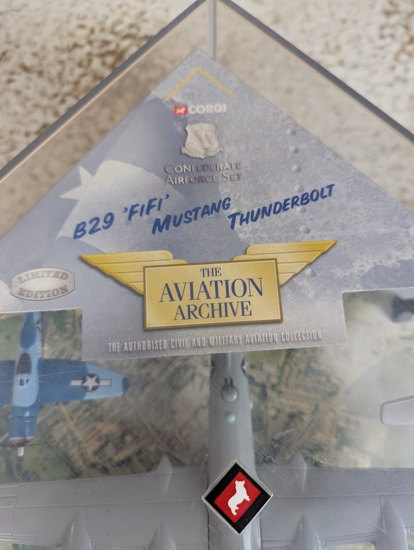 Corgi Aviation Archive Confederate Airforce Set 49506 Display Box includes B29, Mustang, Thunderbol