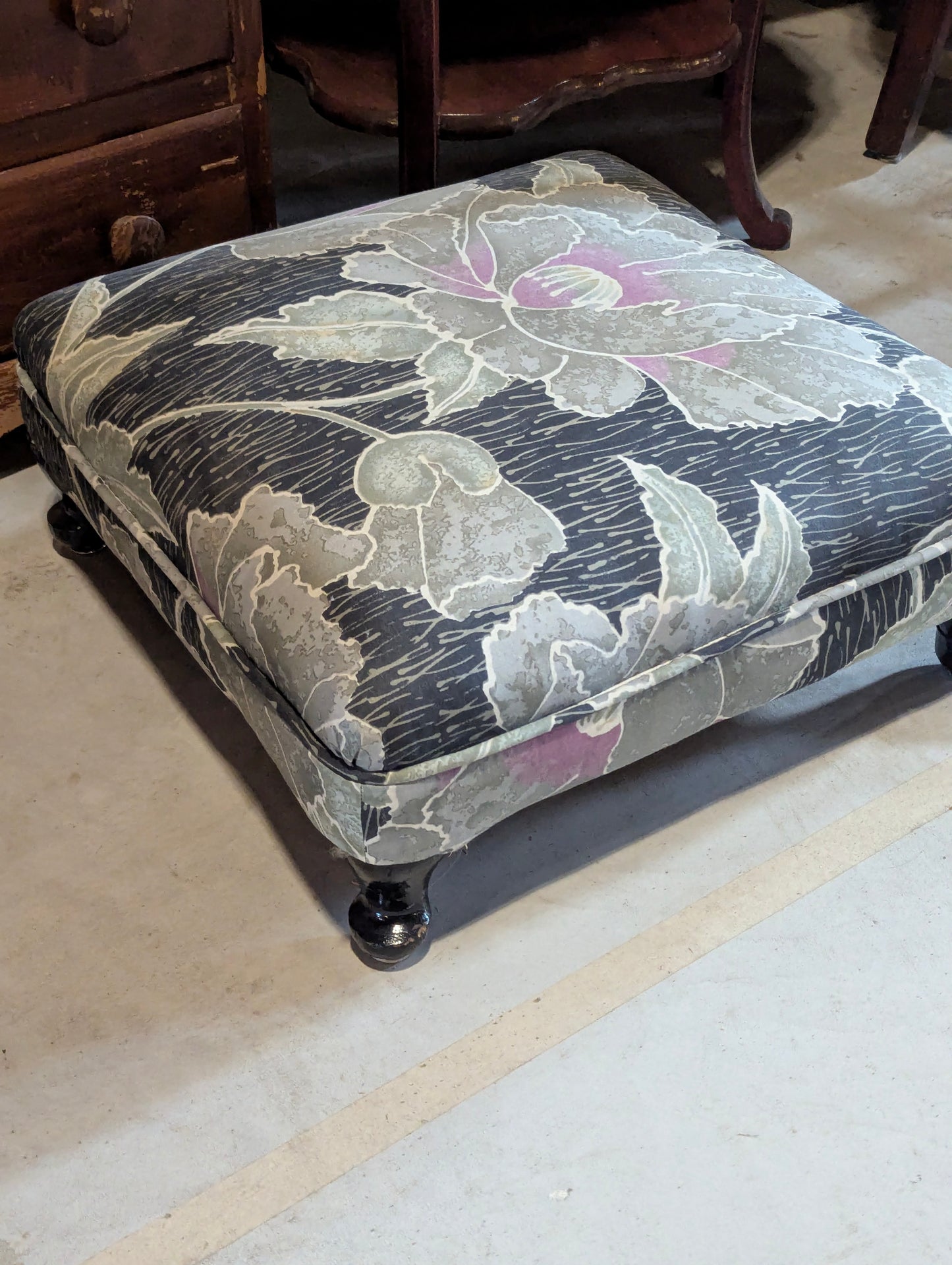 Flowered Footstool
