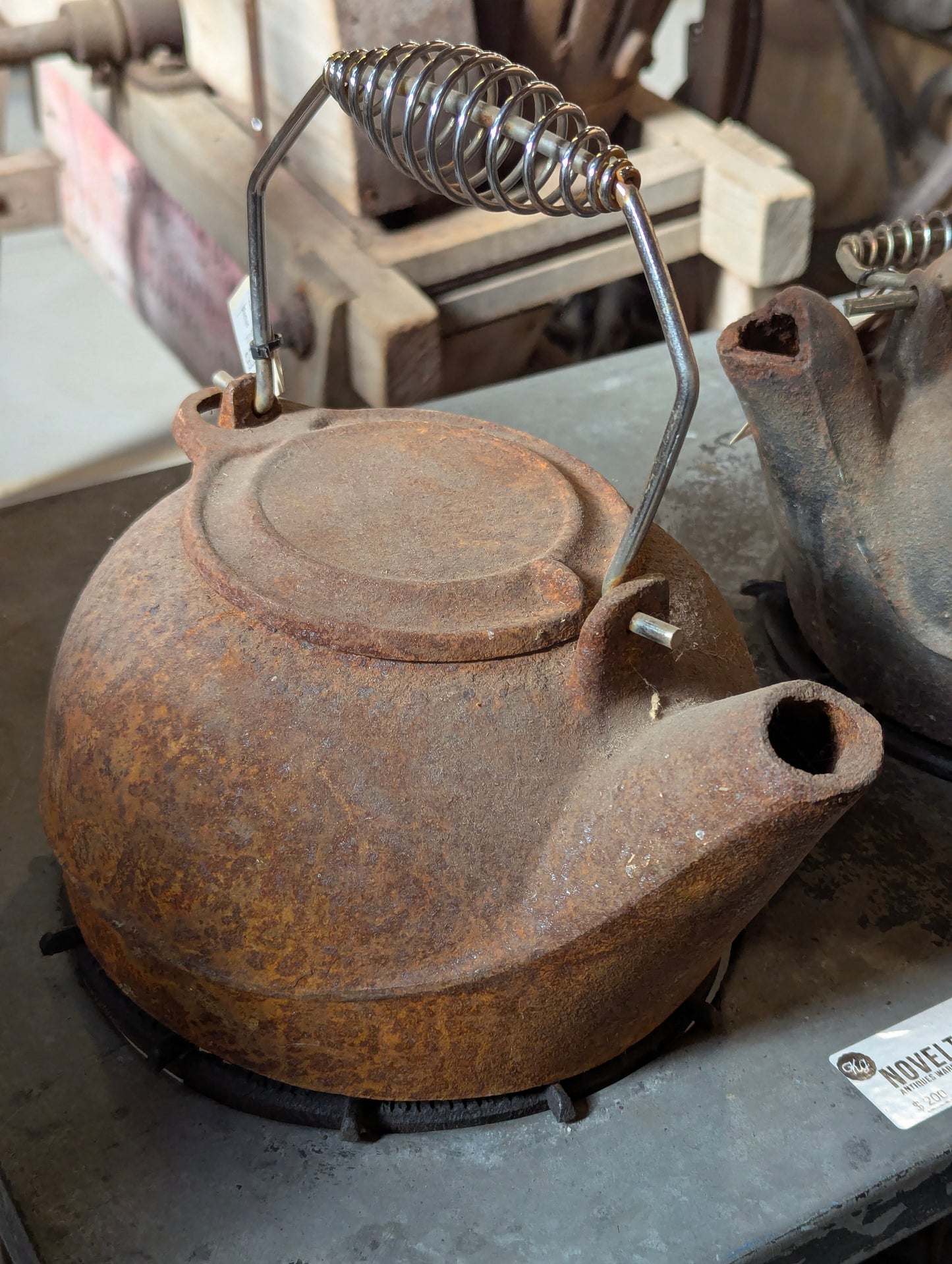 2 Vintage Cast Iron Kettles