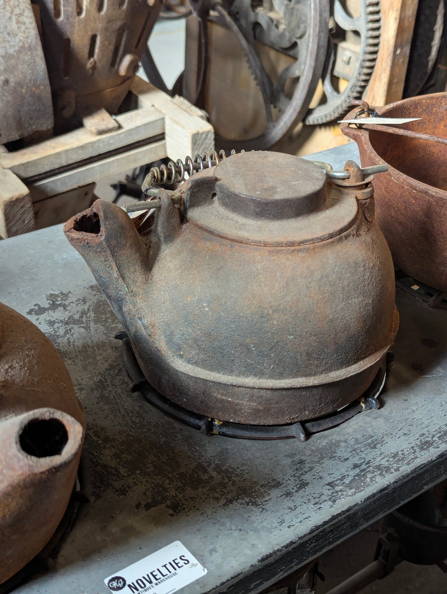 2 Vintage Cast Iron Kettles