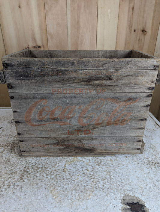 Coca Cola 2-1 Gallon Glass Syrup Jugs Wooden Crate