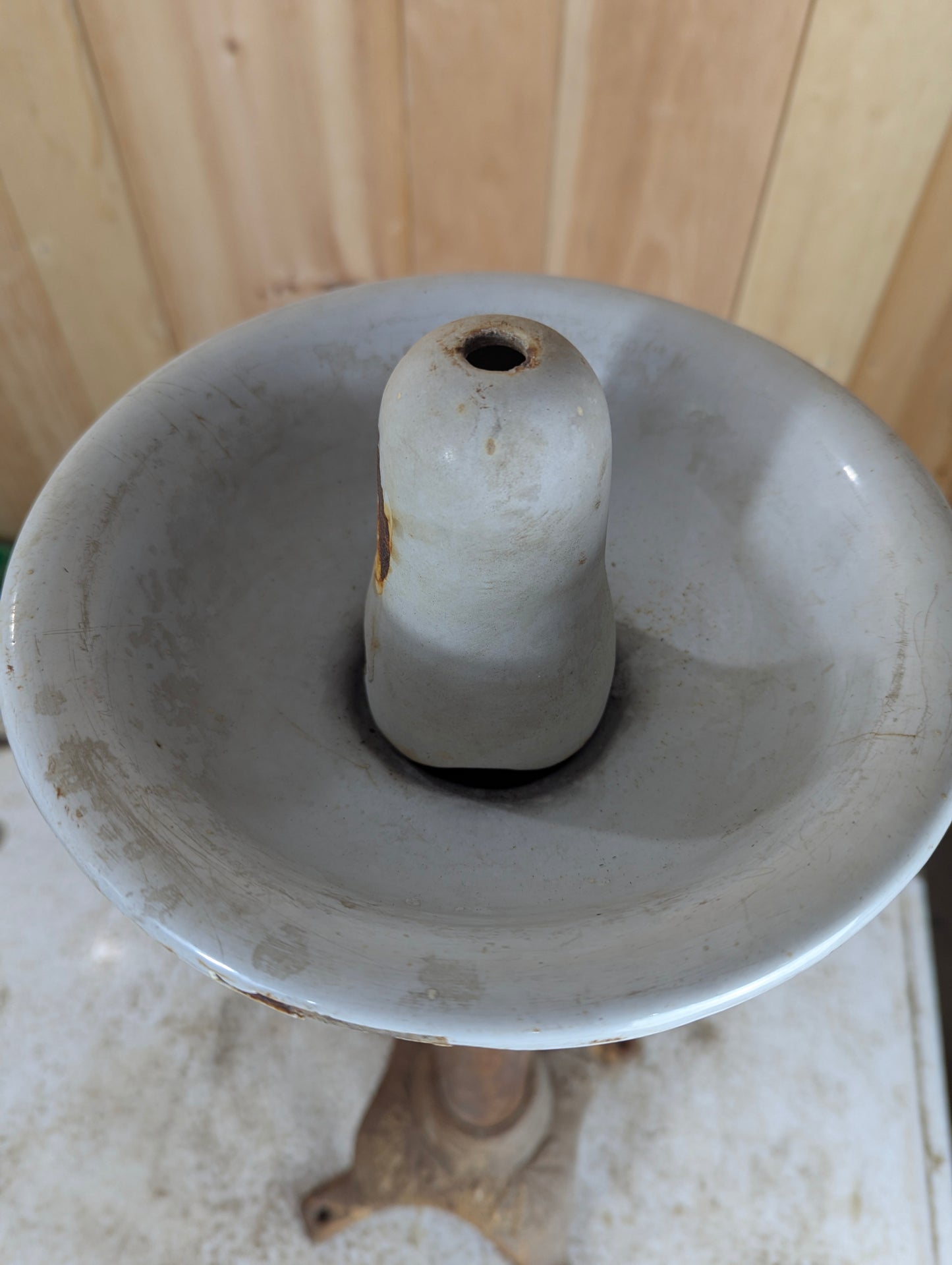 Antique Pedestal Porcelain Drinking Fountain