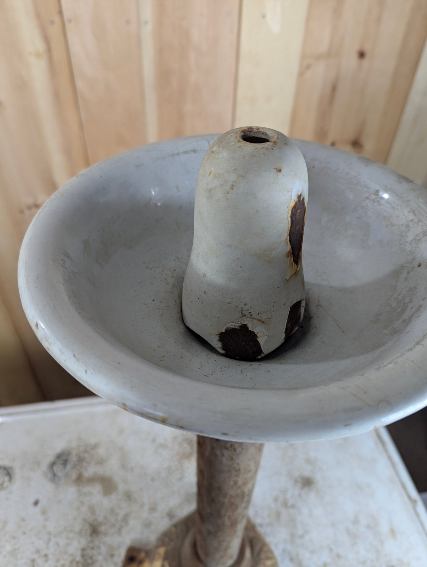 Antique Pedestal Porcelain Drinking Fountain