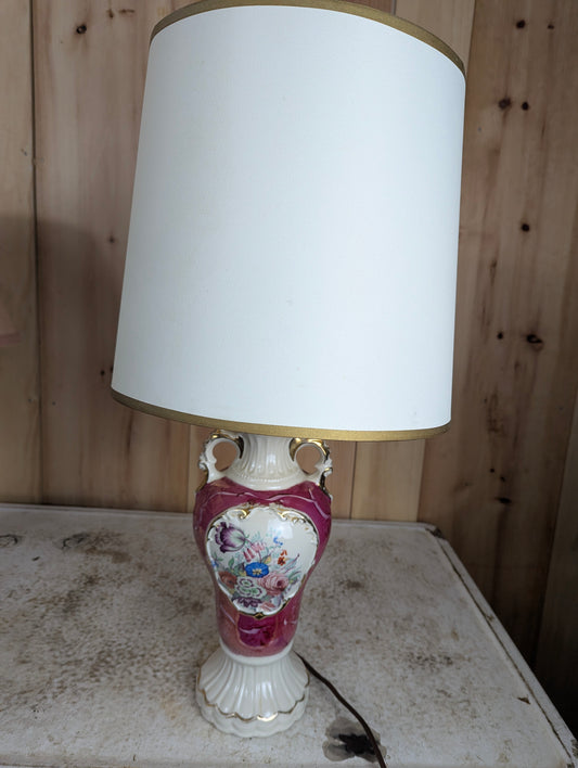 Retro Painted Ceramic Table Lamps with Shades