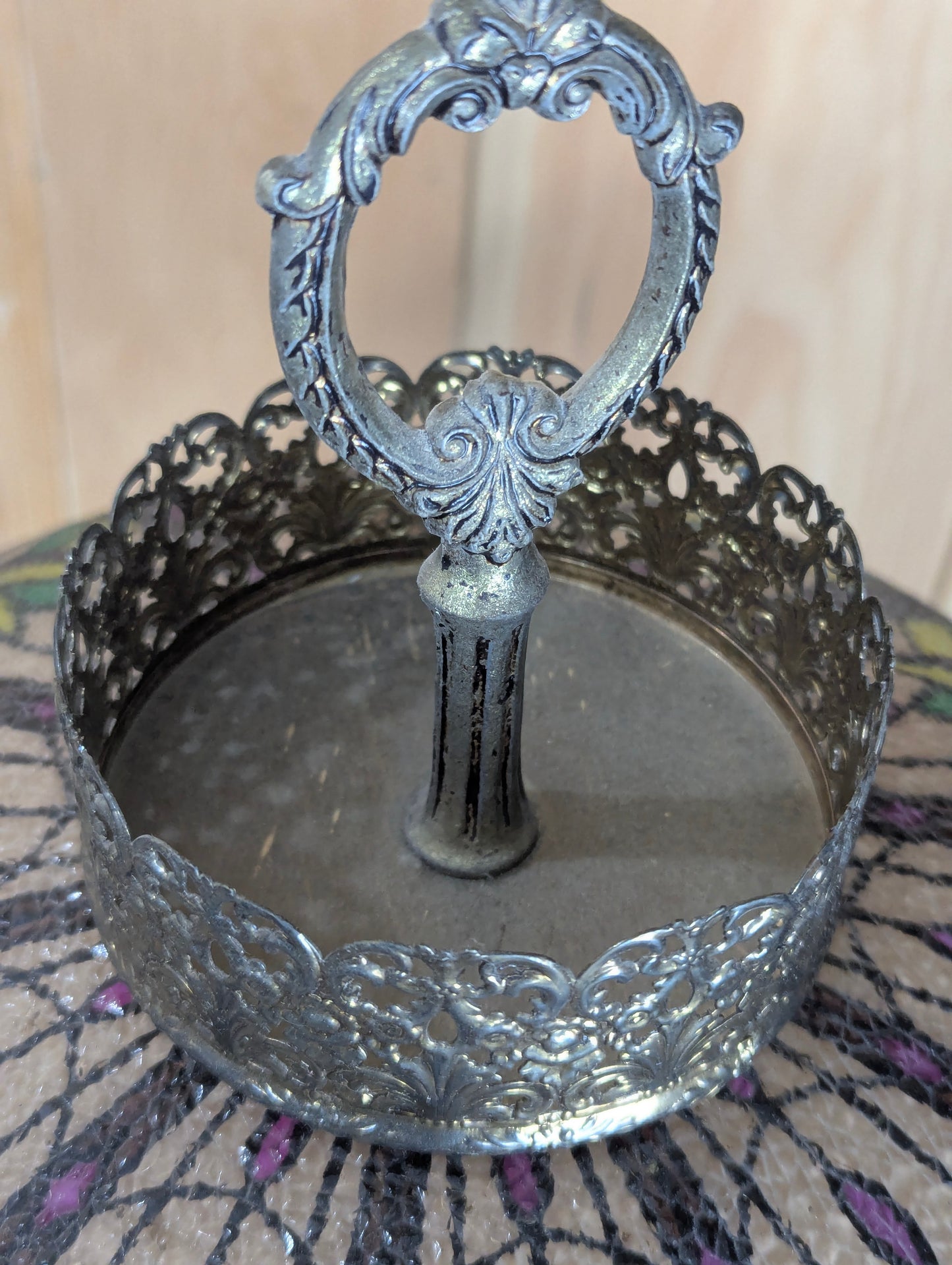 Vintage Spelter Tiffany Style  Figural Table Lamp