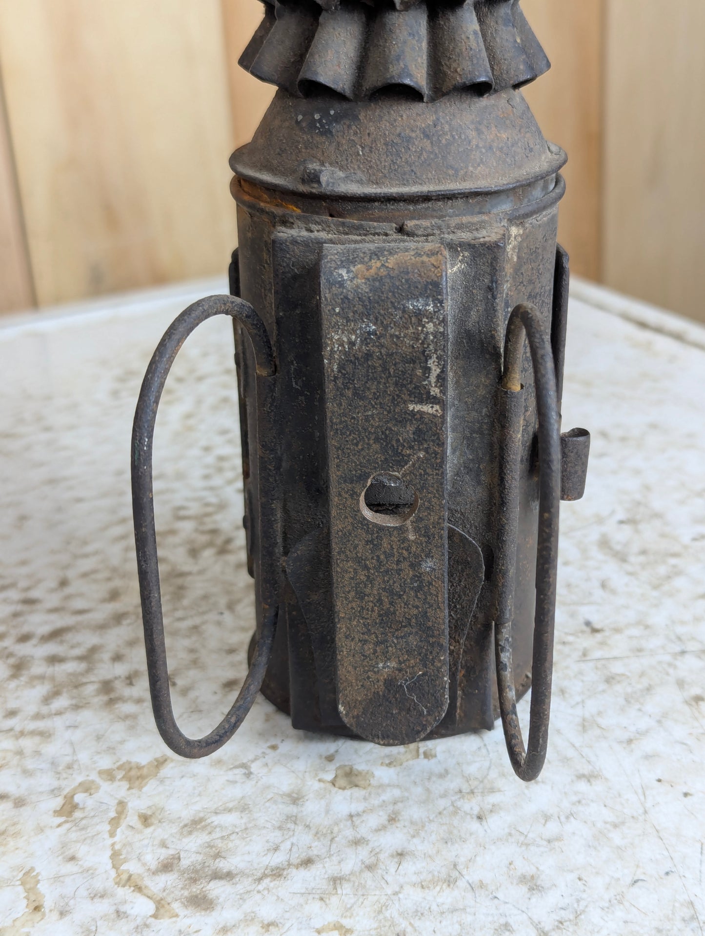Antique 19th Century Bullseye Dark Police Lantern