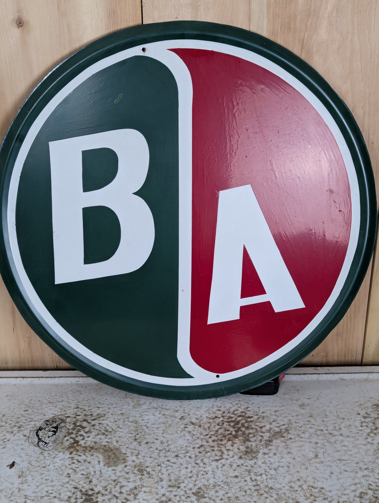 Circular Reproduction B A Oil Metal Sign
