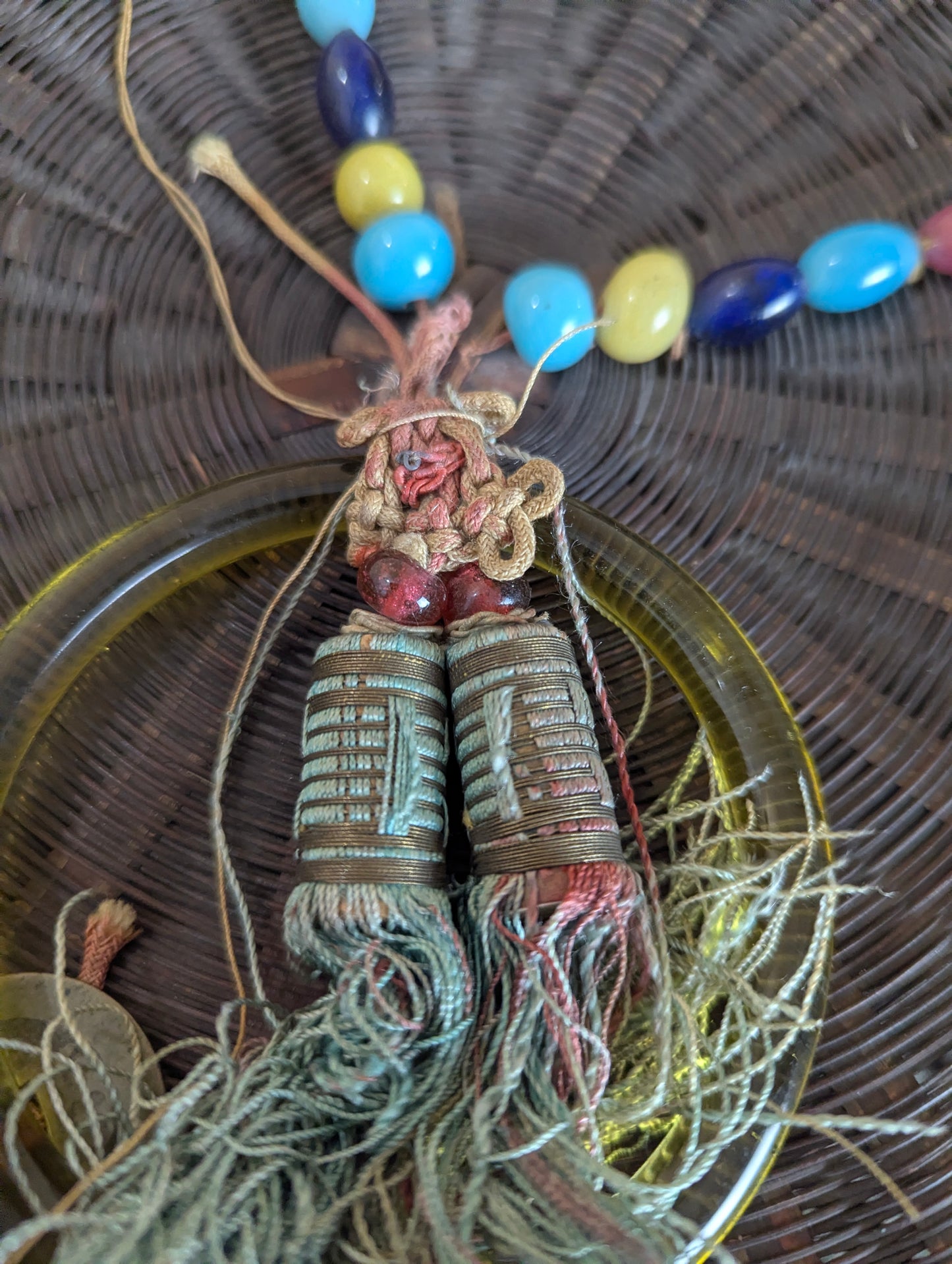 Antique Chinese Woven Sewing Basket