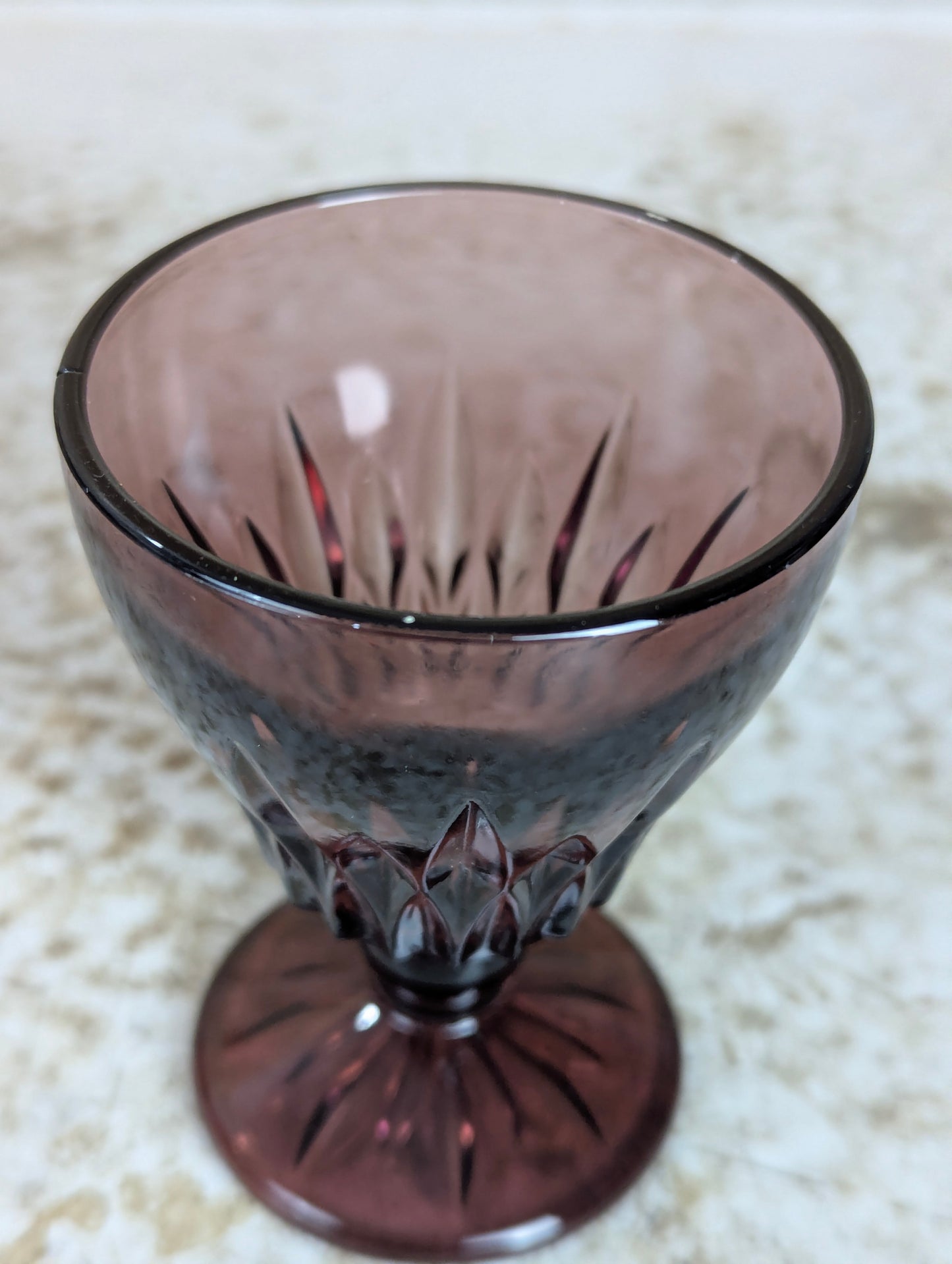 Vintage Hazel Atlas Moroccan Amethyst Footed 4" Goblet