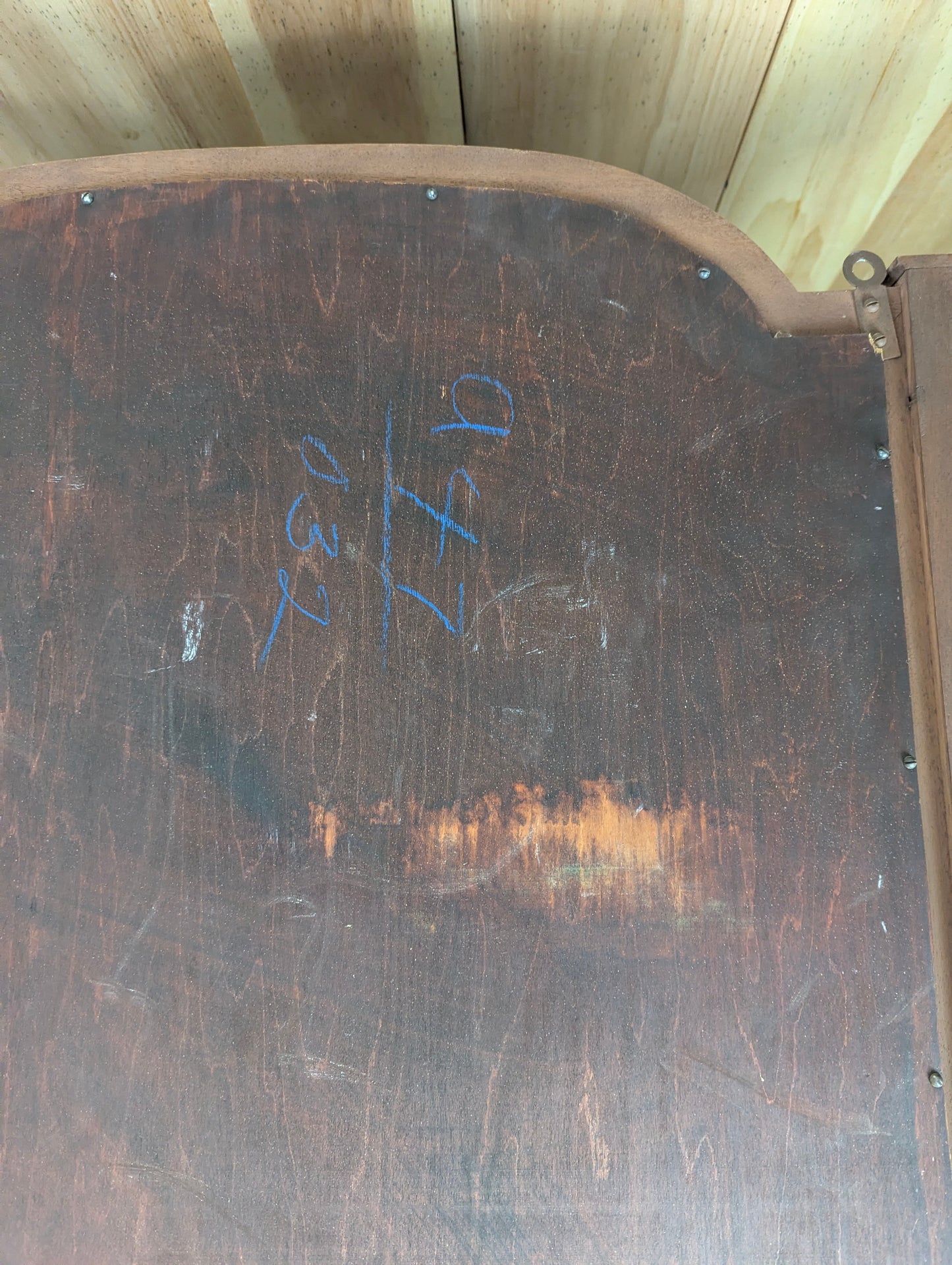 Vintage Wood Framed Wall Mounted Mirror