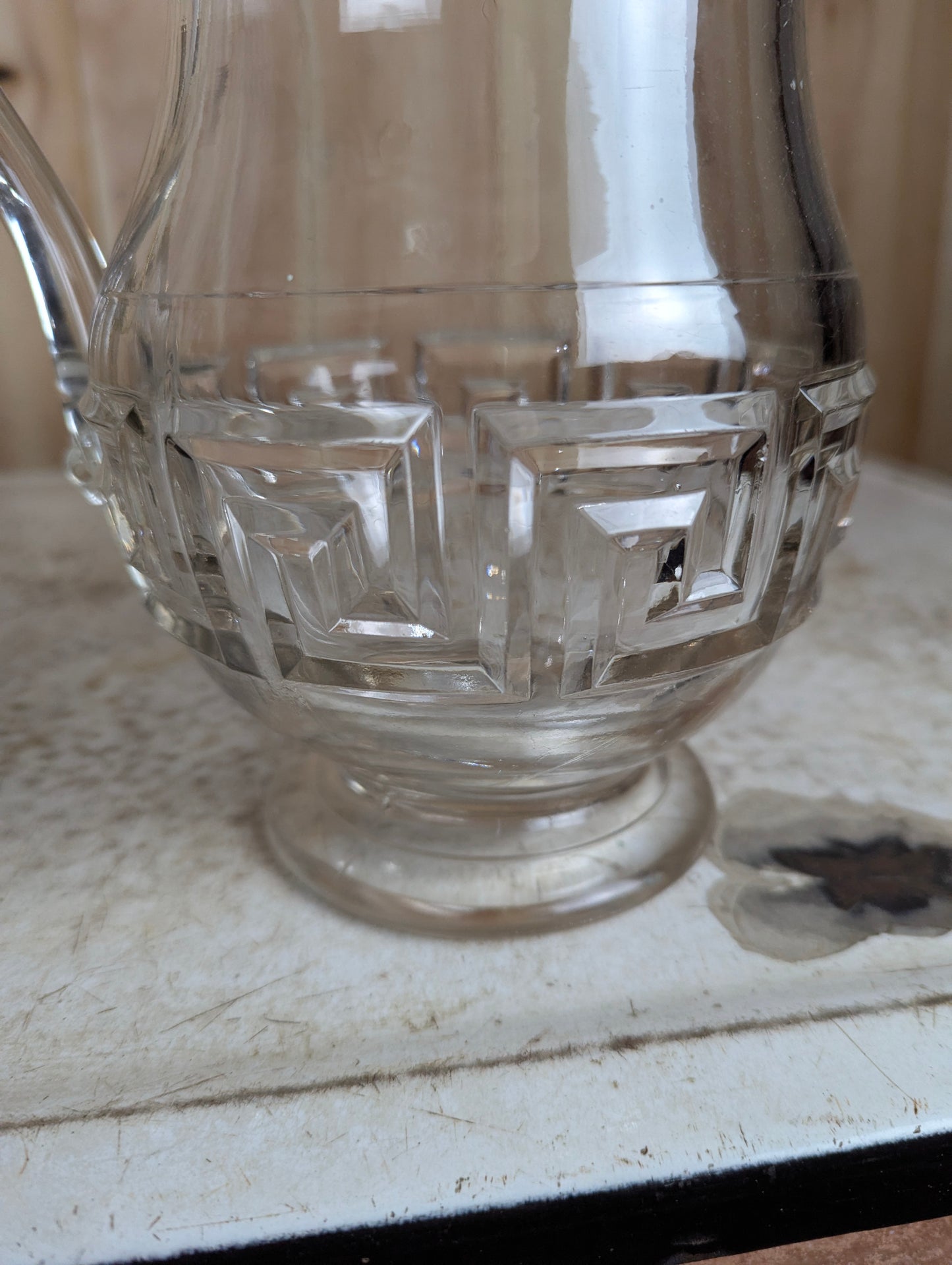 Antique Heisey Greek Pattern Glass Pitcher
