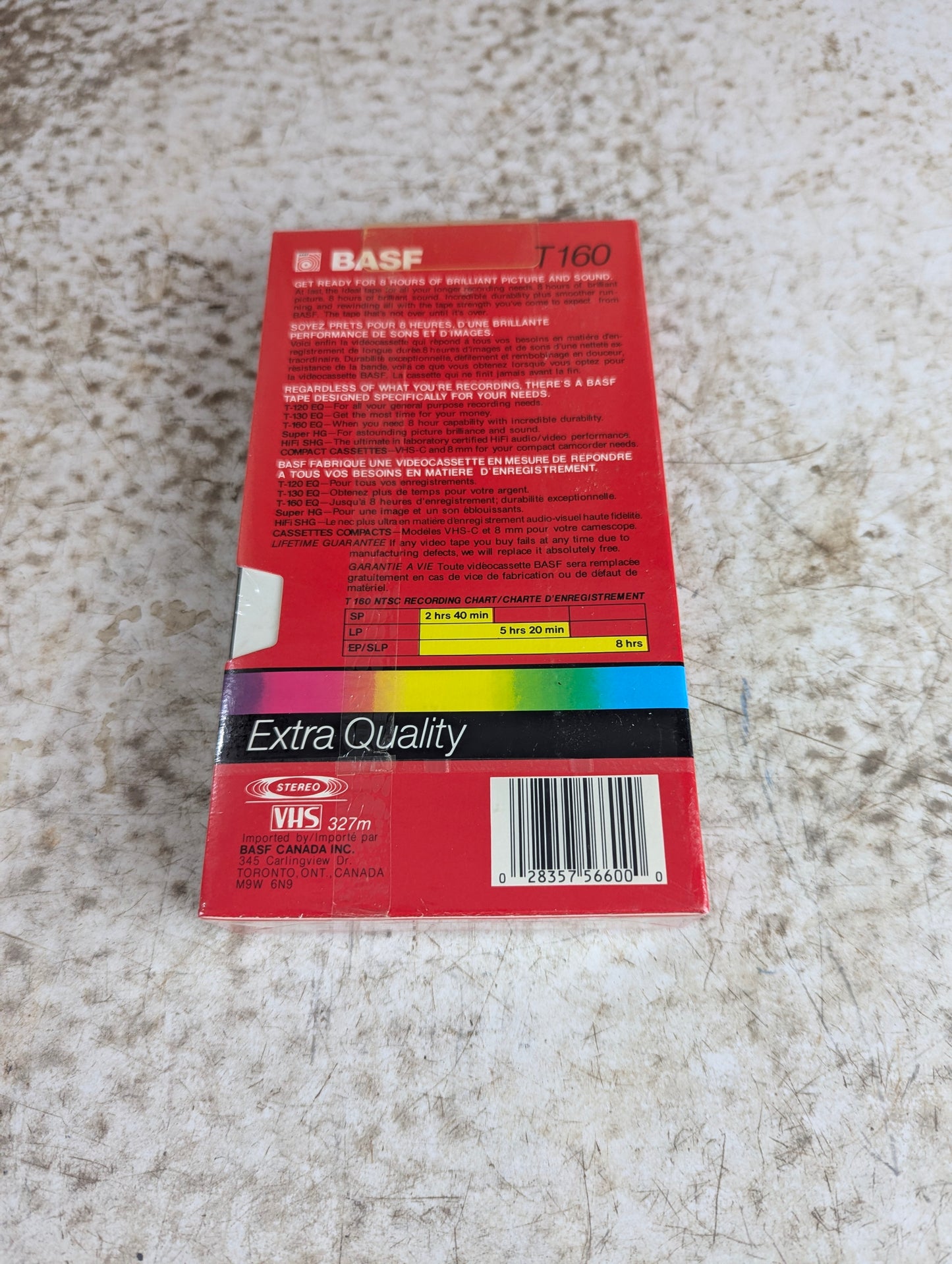 Sealed BASF T-160 blank VHS Video Cassette - New Old Stock