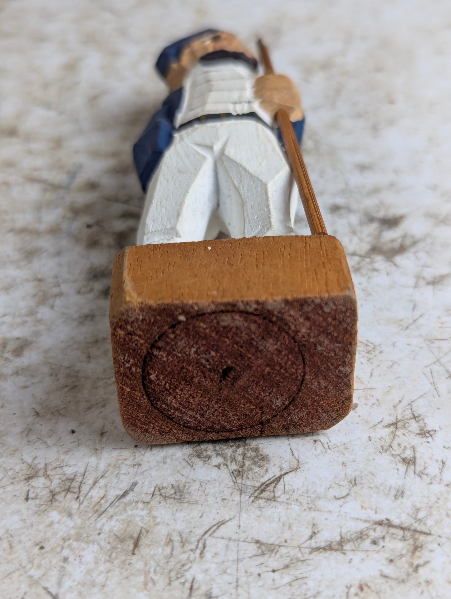 Wood Folk Art Hand Carved Whaler Sailor with Spear