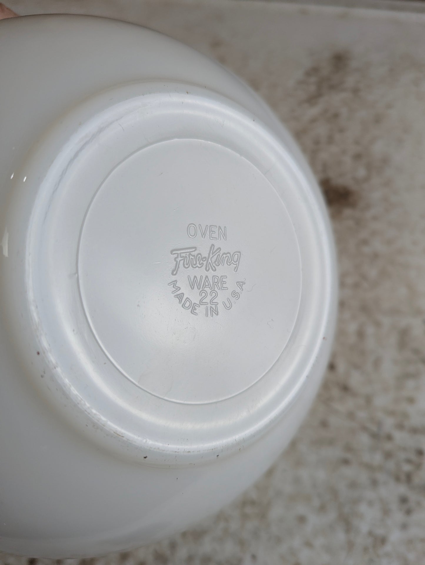 Vintage Fire King Ovenware #22 White Milk Glass Bowl