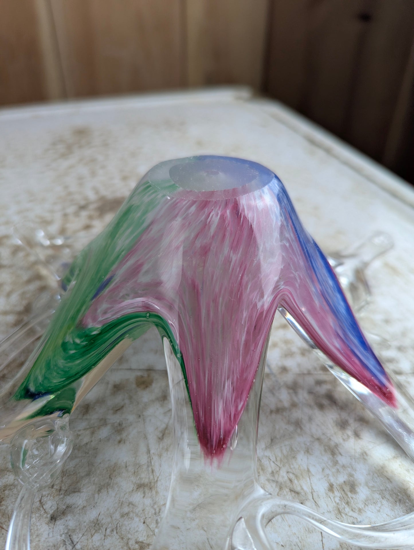 Vintage Murano-Style Starfish Pulled Art Glass Bowl