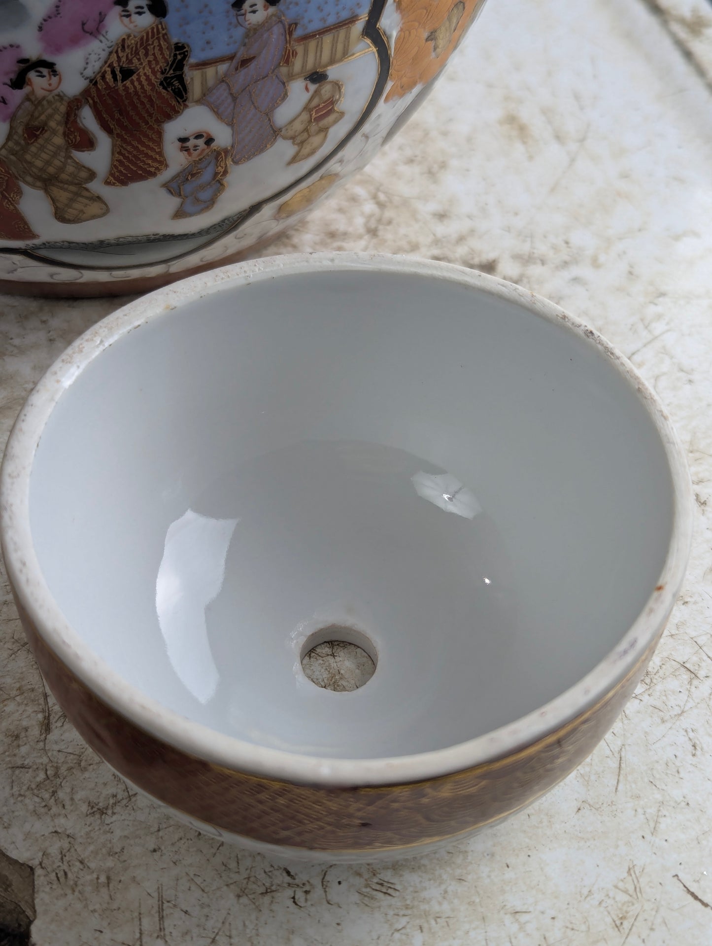 Vintage Satsuma-Style Ceramic Ginger Jar