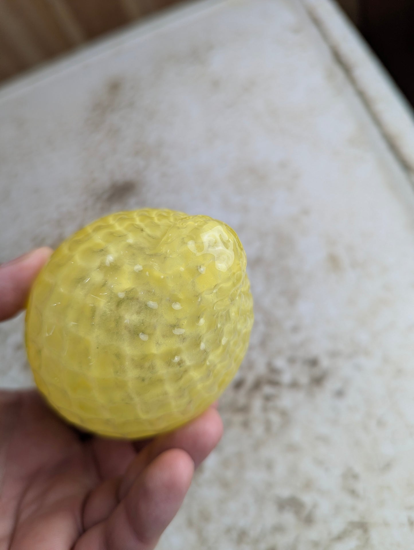 Vintage Murano Style Hand-Blown Art Glass Lemon Fruit