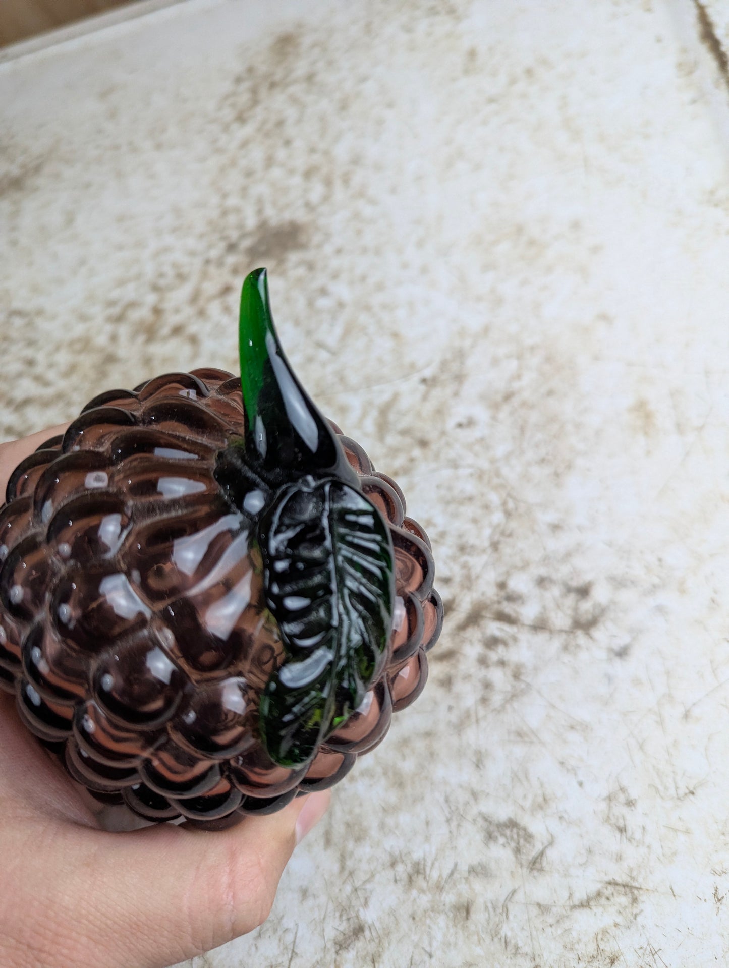 Vintage Hand-blown Art Glass Grapes Fruit