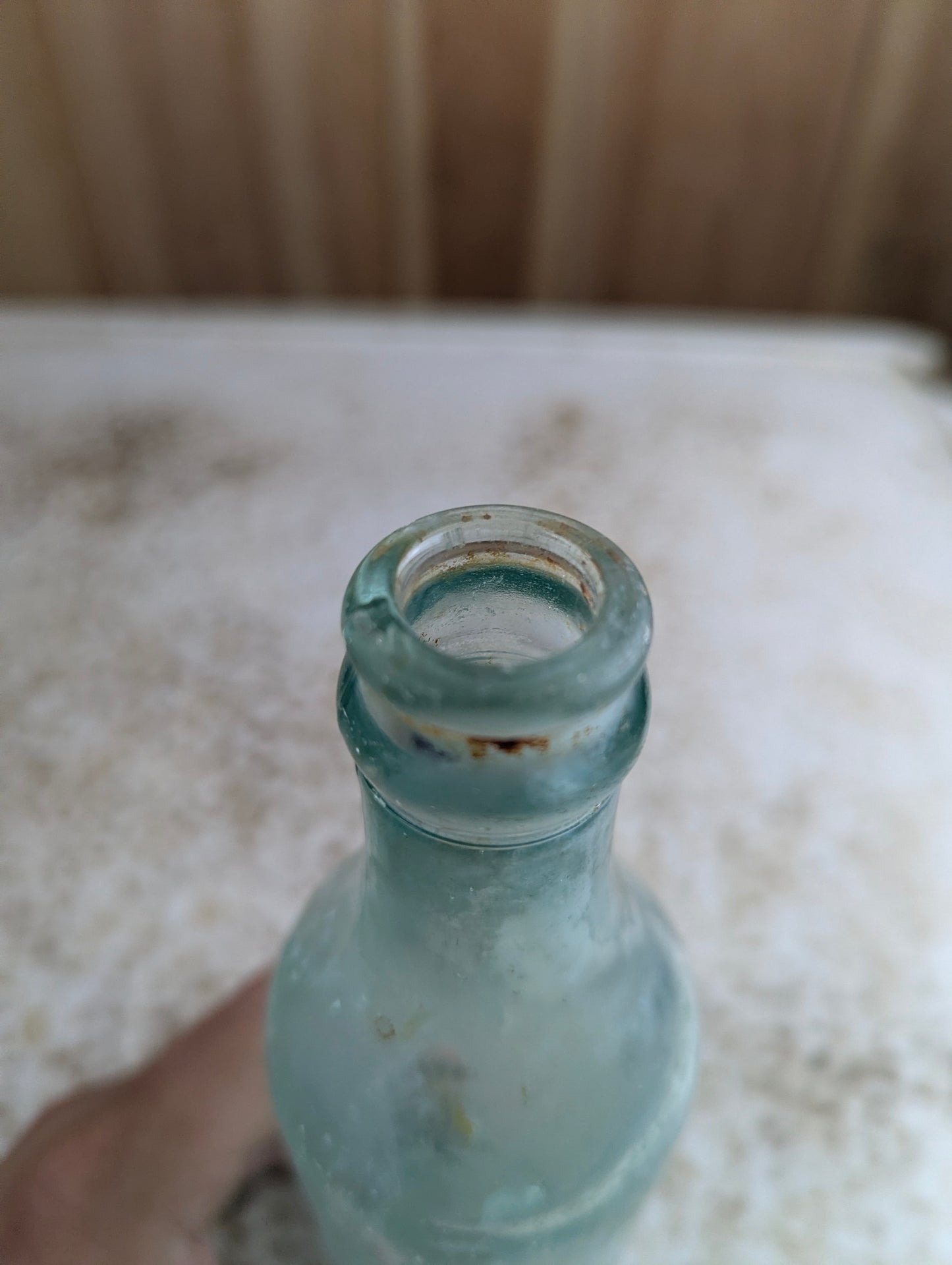 John Eamer Cornwall Ontario Antique Embossed Aqua Glass Soda Bottle