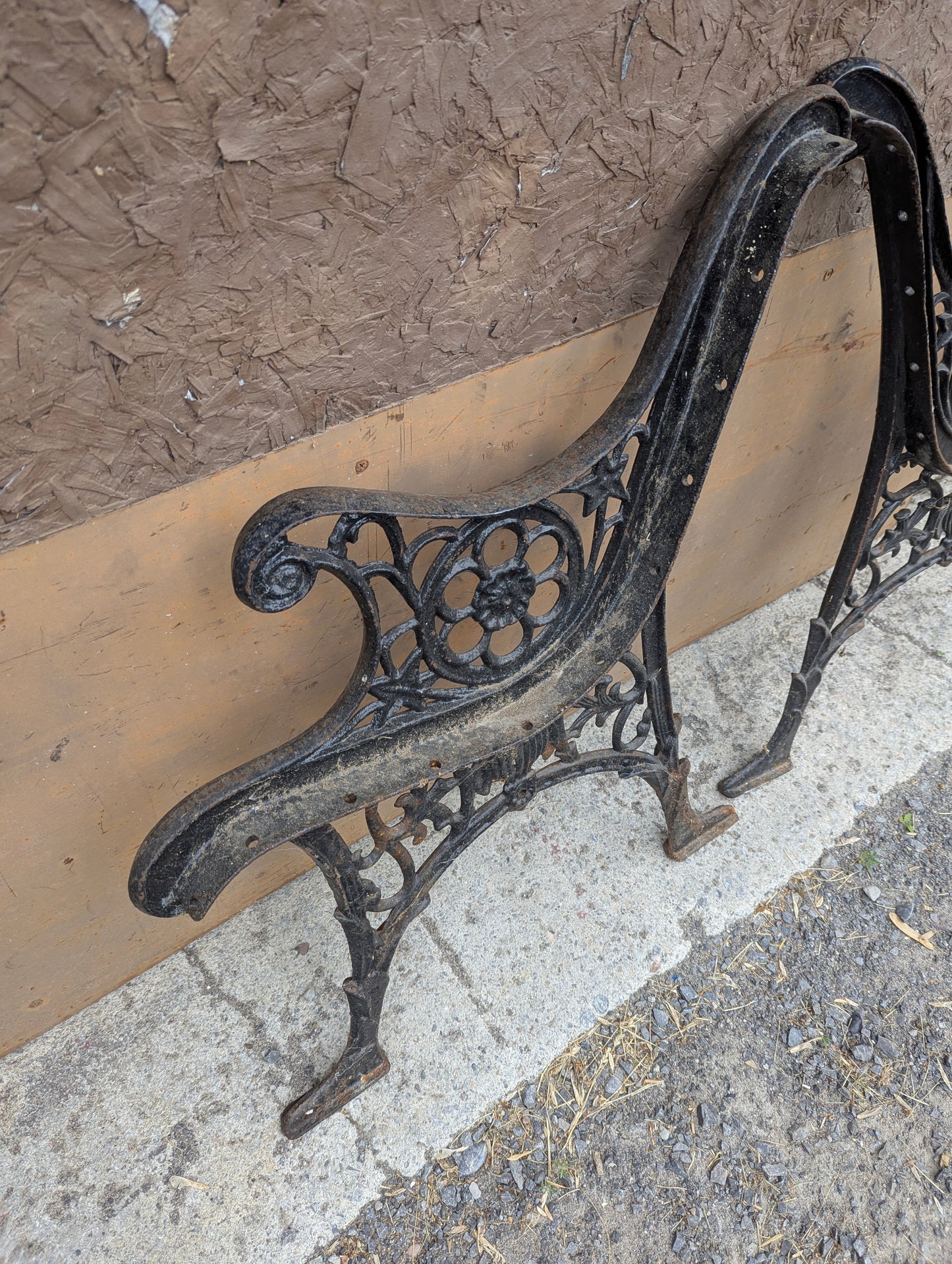 Pair of Antique Cast Iron Bench Ends With Lion Head Design