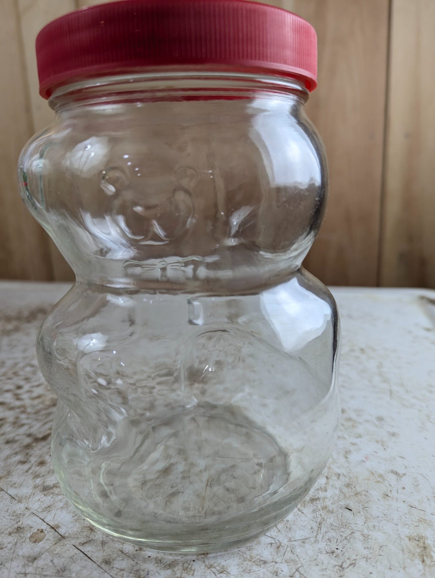 1980s Kraft Peanut Butter Bowtie Bear Glass Jar with Lid