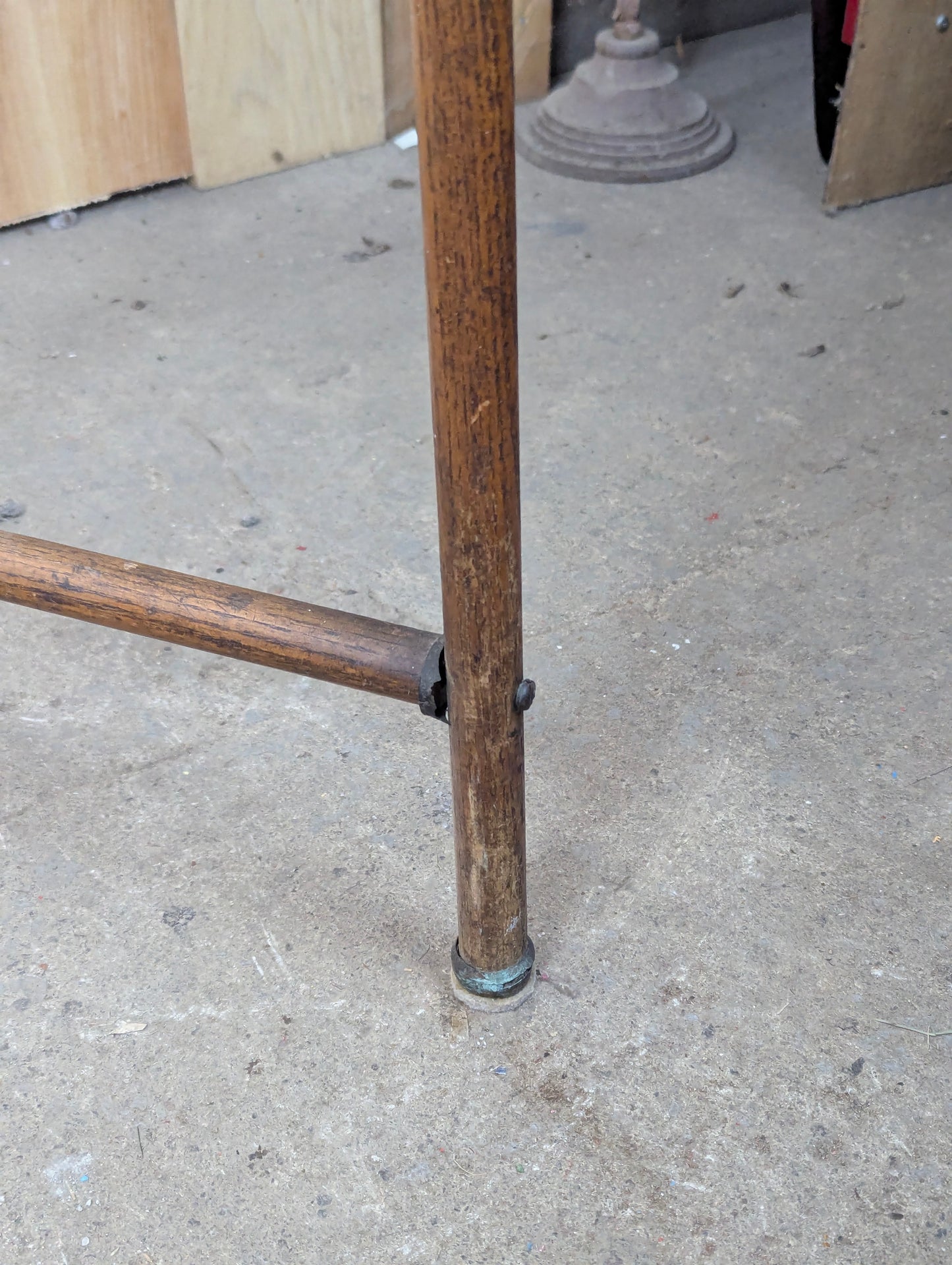 Antique Victorian Oak Stick and Ball 3 Section Room Divider Dressing Screen - view 10