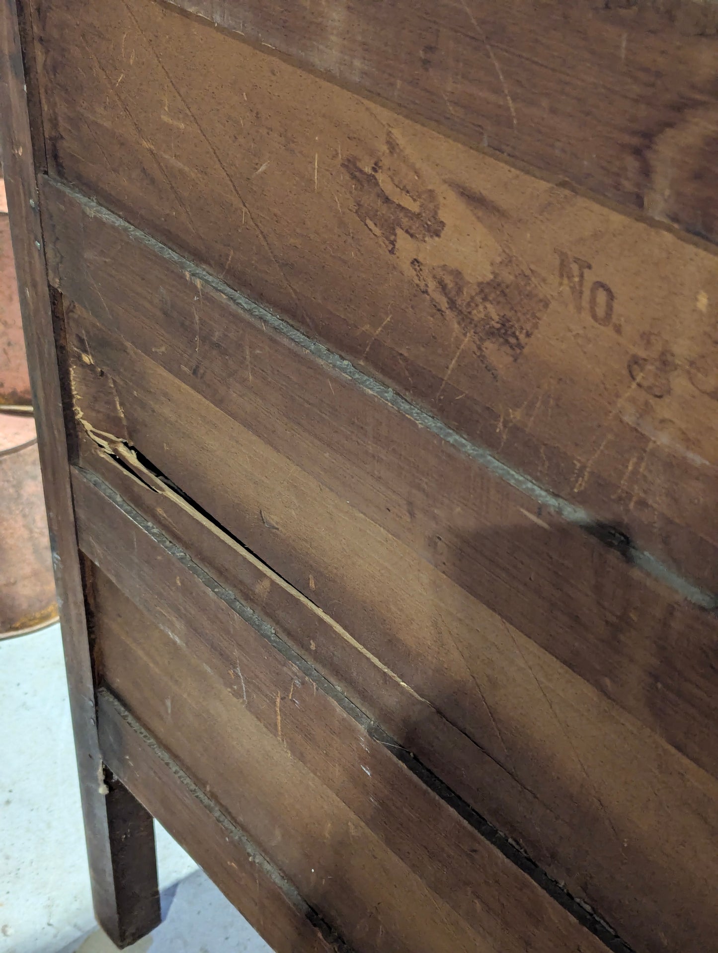 Antique Walnut 4-Drawer Highboy Dresser - view 9