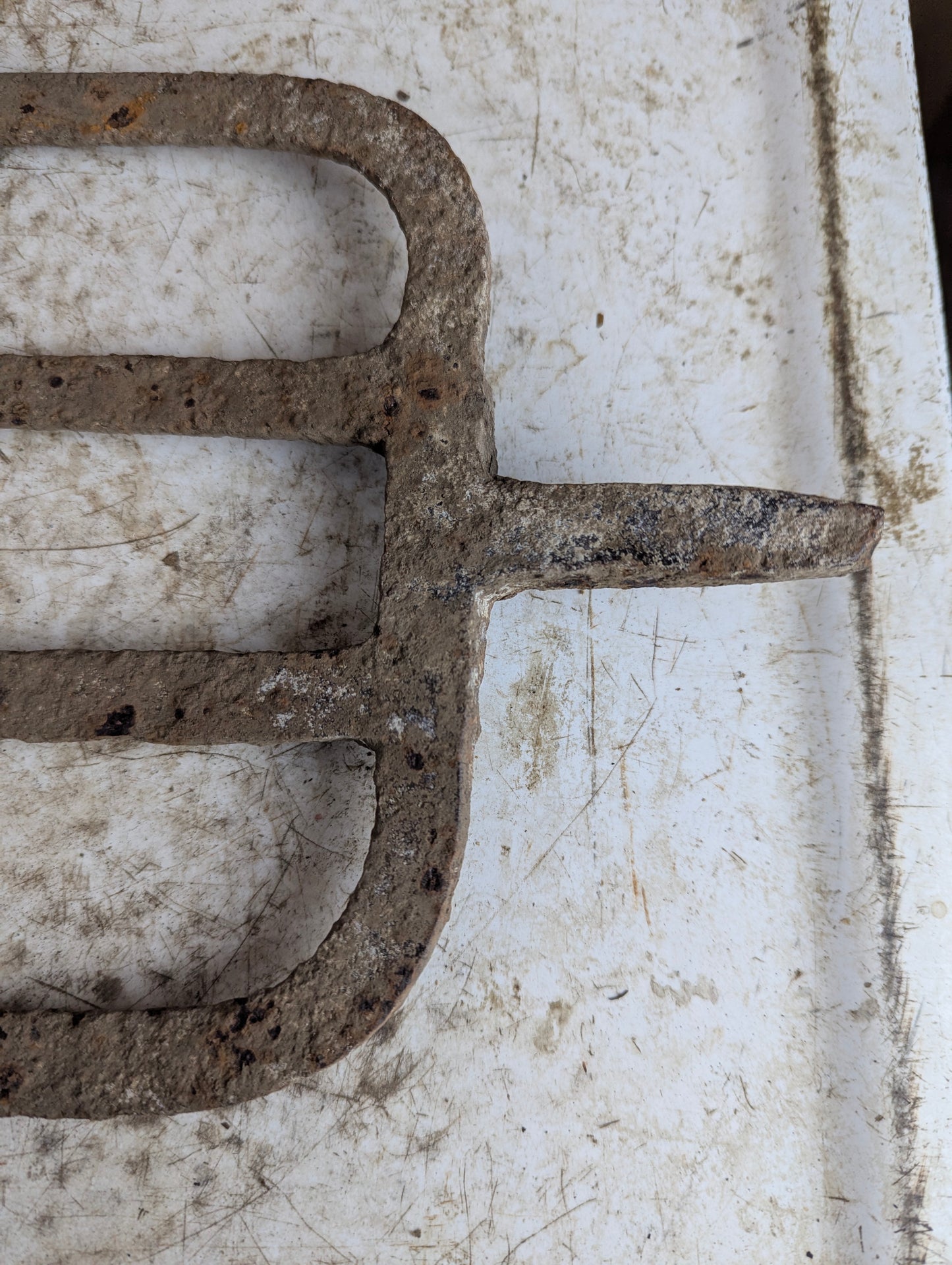 Antique Wrought Iron Fork Tine Head - view 3
