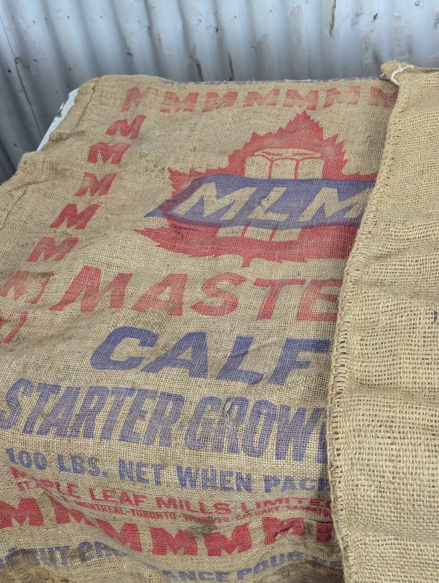 Assorted Vintage Burlap Bags - view 6