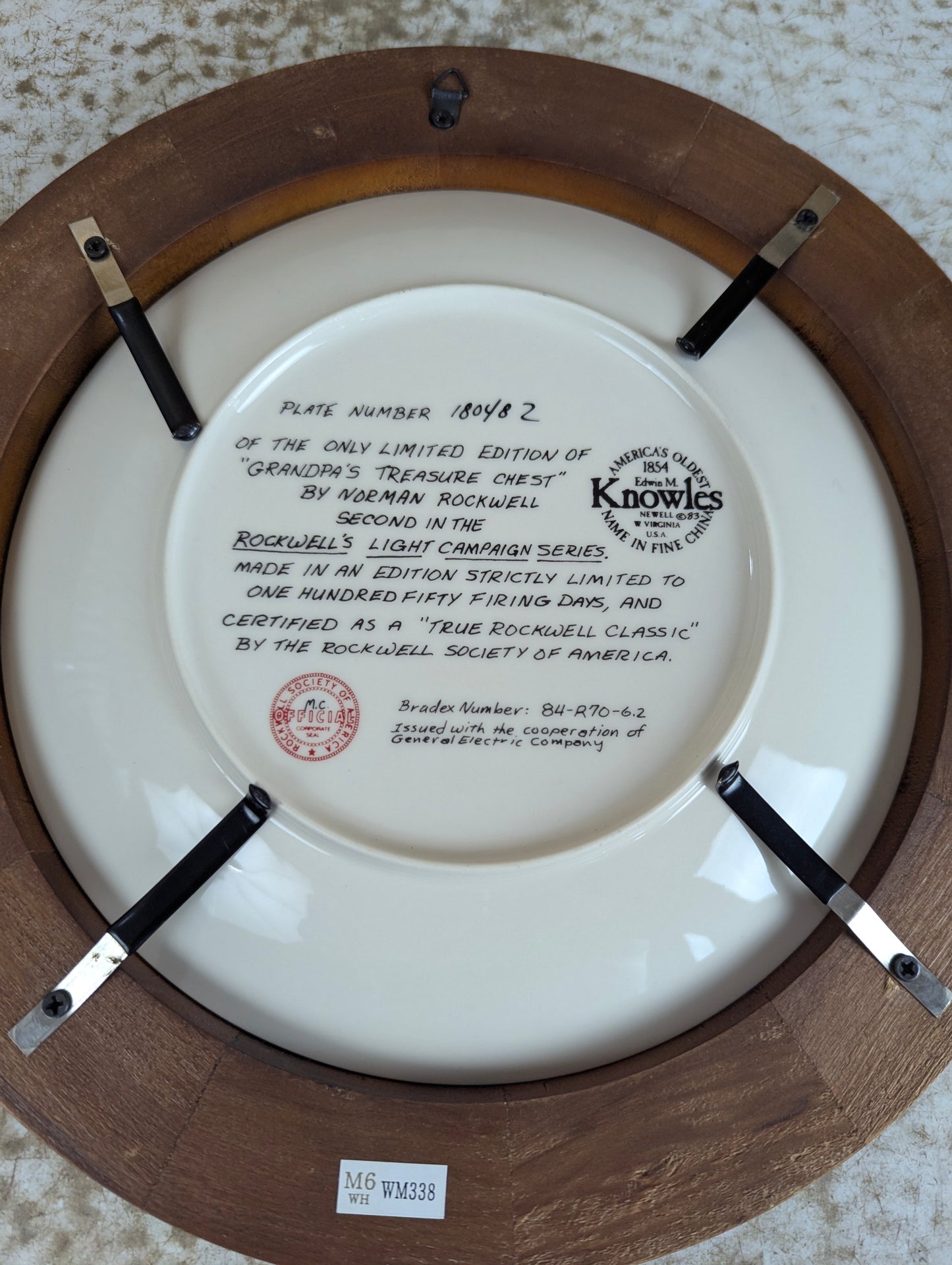 'Grandpa's Treasure Chest' Norman Rockwell Framed Knowles Collector Plate - view 3