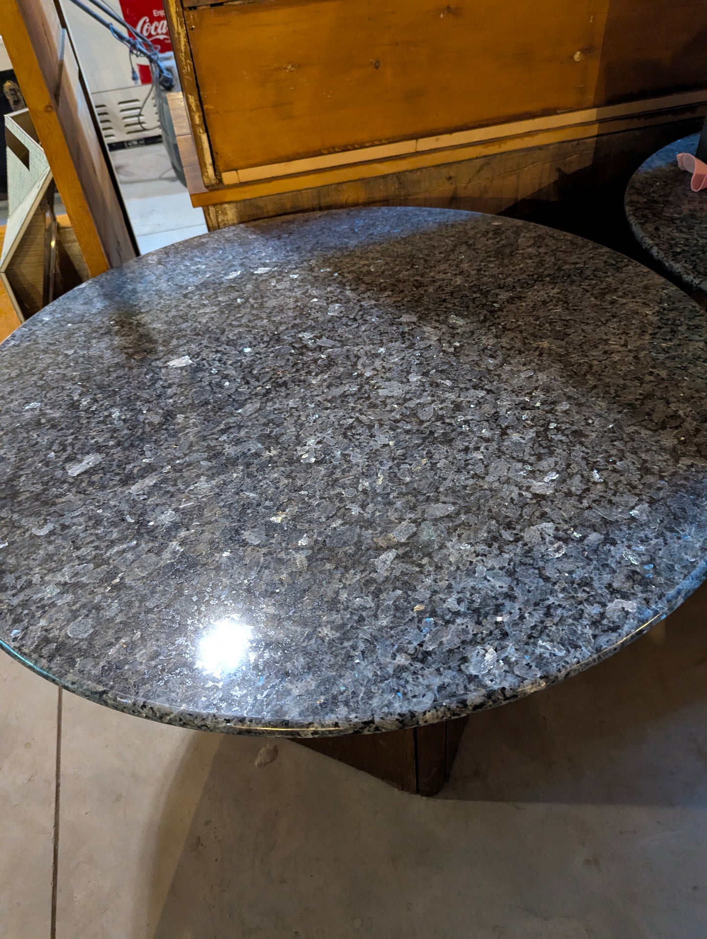 Granite Topped Table with Wooden Base - view 5