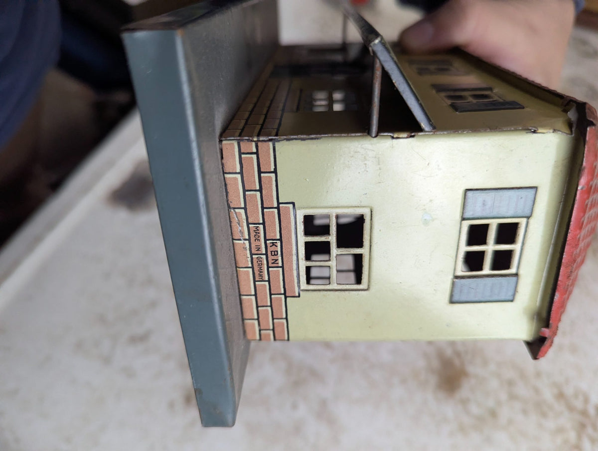 Vintage KBN Made in Germany Tin Lithograph Toy Railway Station Building