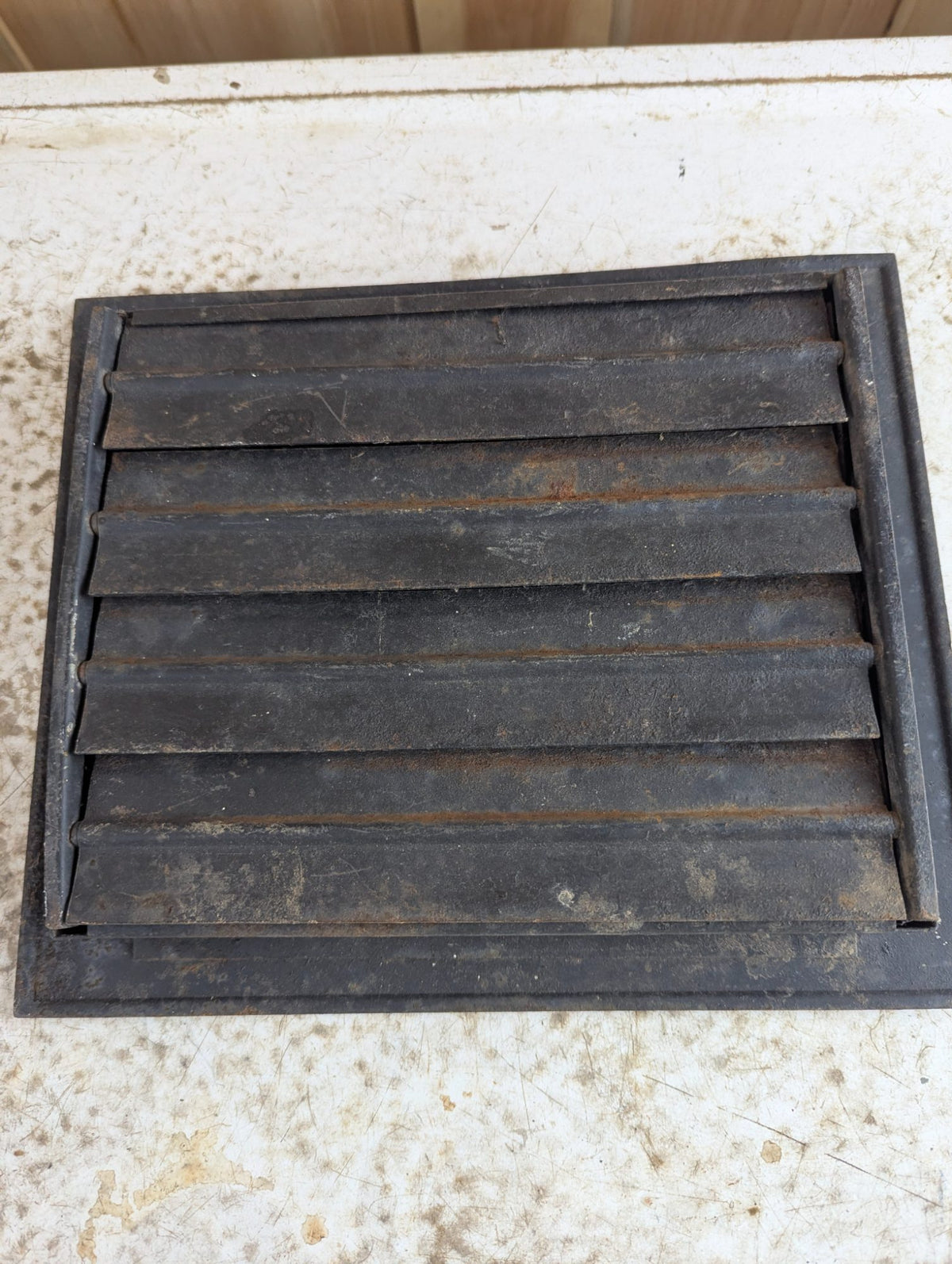 Vintage Metal Floor Heat Register Grille with Damper 10" x 8