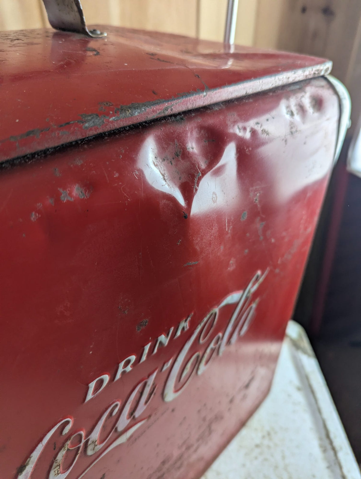 1940s-50s Coca-Cola Eastern Steel Products Metal Cooler 17.25" x 12.25" x 19