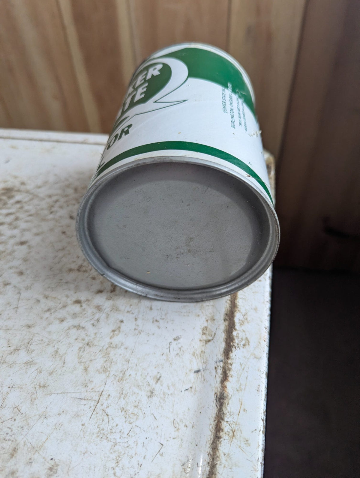 1960s Quaker State Motor Oil 1 Litre Advertising Tin Can
