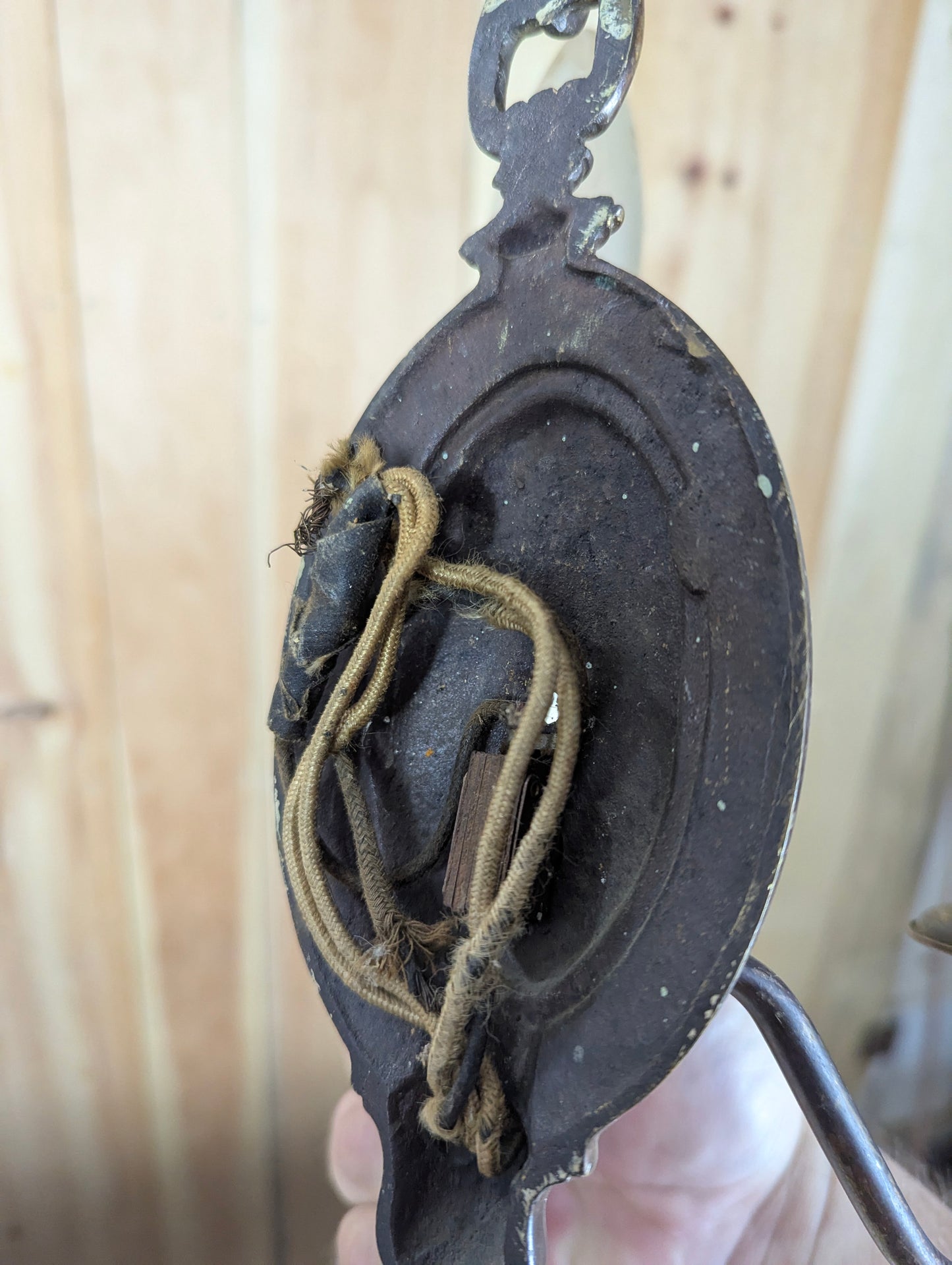 Pair of Antique Brass 2-Light Wall Sconces with Switches - view 6