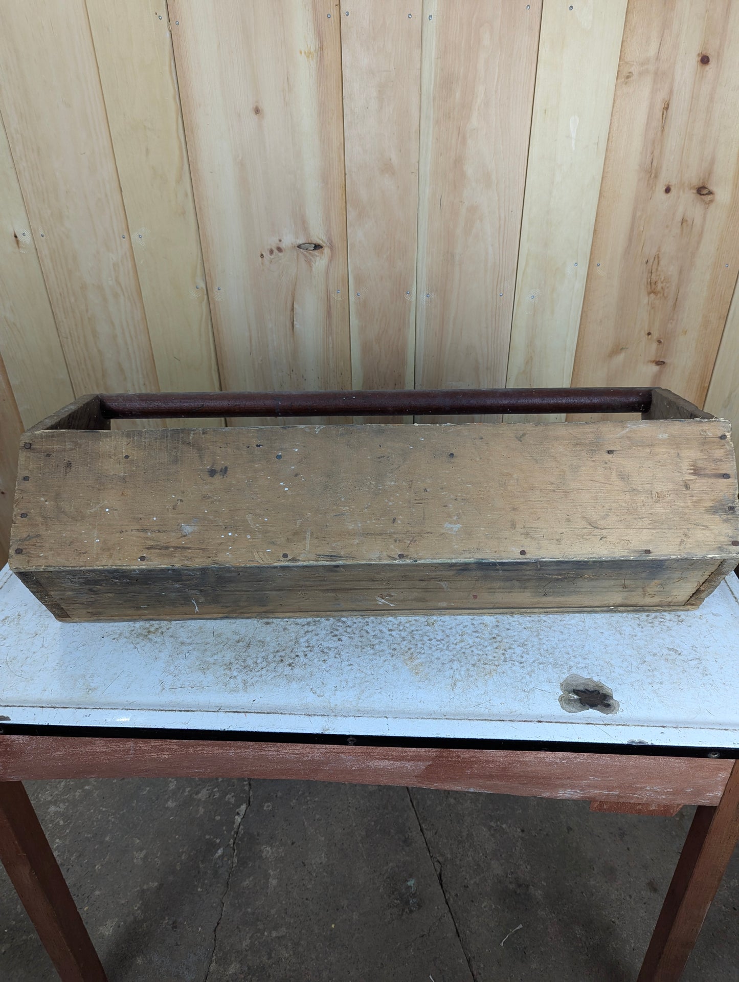 Primitive Rustic Handcrafted Wooden Tool Box - view 5