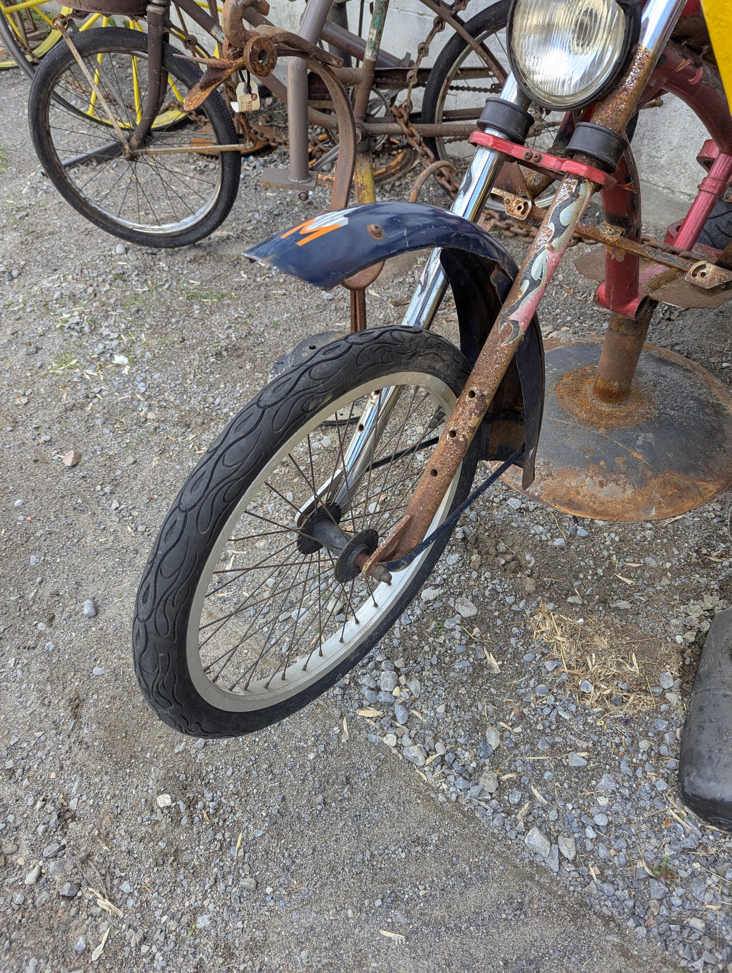 Scrap Art Bearded Man Riding Motorcycle - view 4