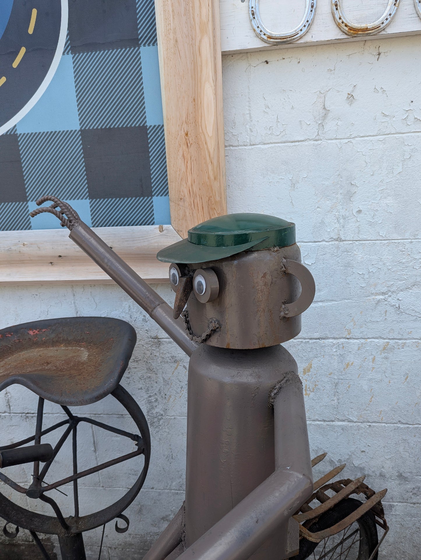 Scrap Art Man Riding Bicycle - view 4
