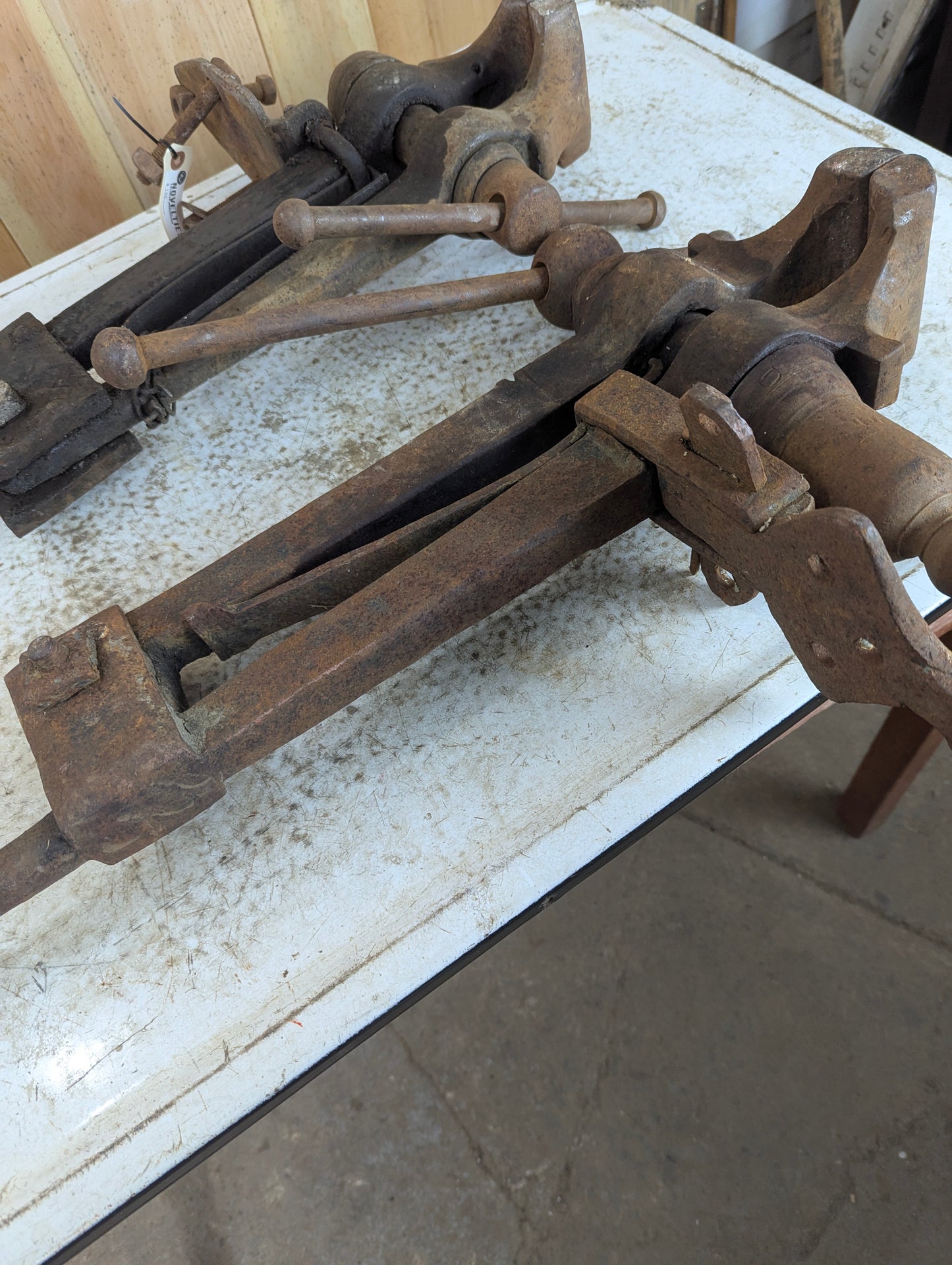 Vintage Blacksmith Post Leg Vises - view 3