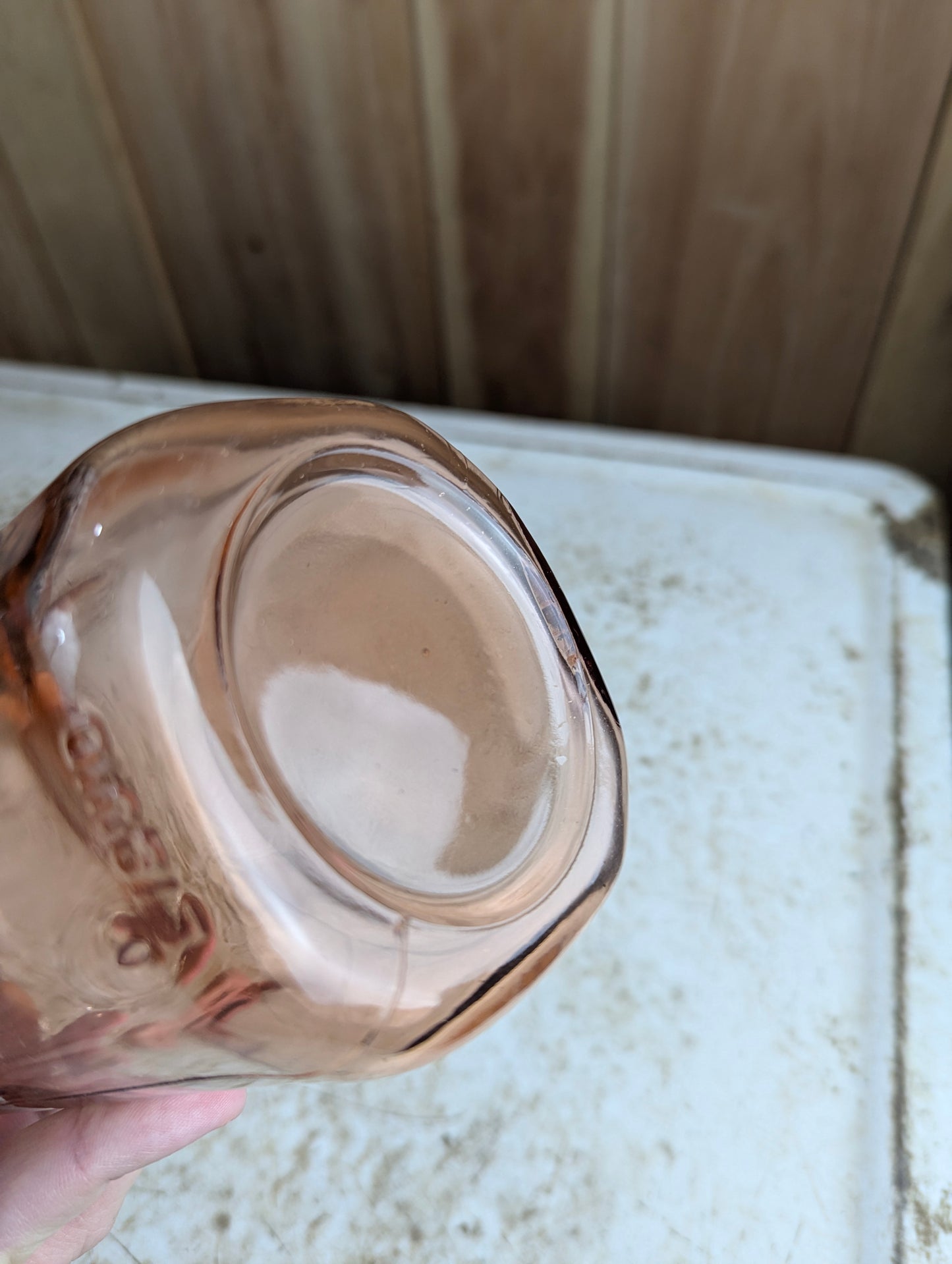 Vintage Brookfield Pink Depression Glass Baby Top Ceam Top Quart Milk Bottle - view 6